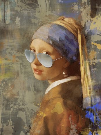 Fotobehang – 055.01c Het meisje met de parel en de bril bewerkte versie