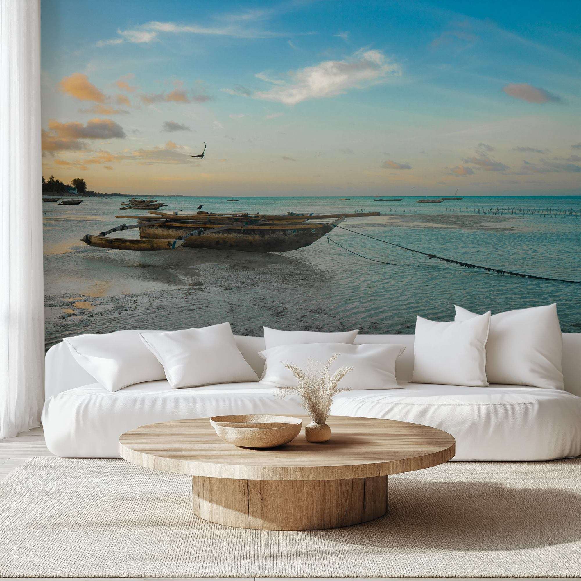 Afrikaanse Houten Boot op Turquoise Zee