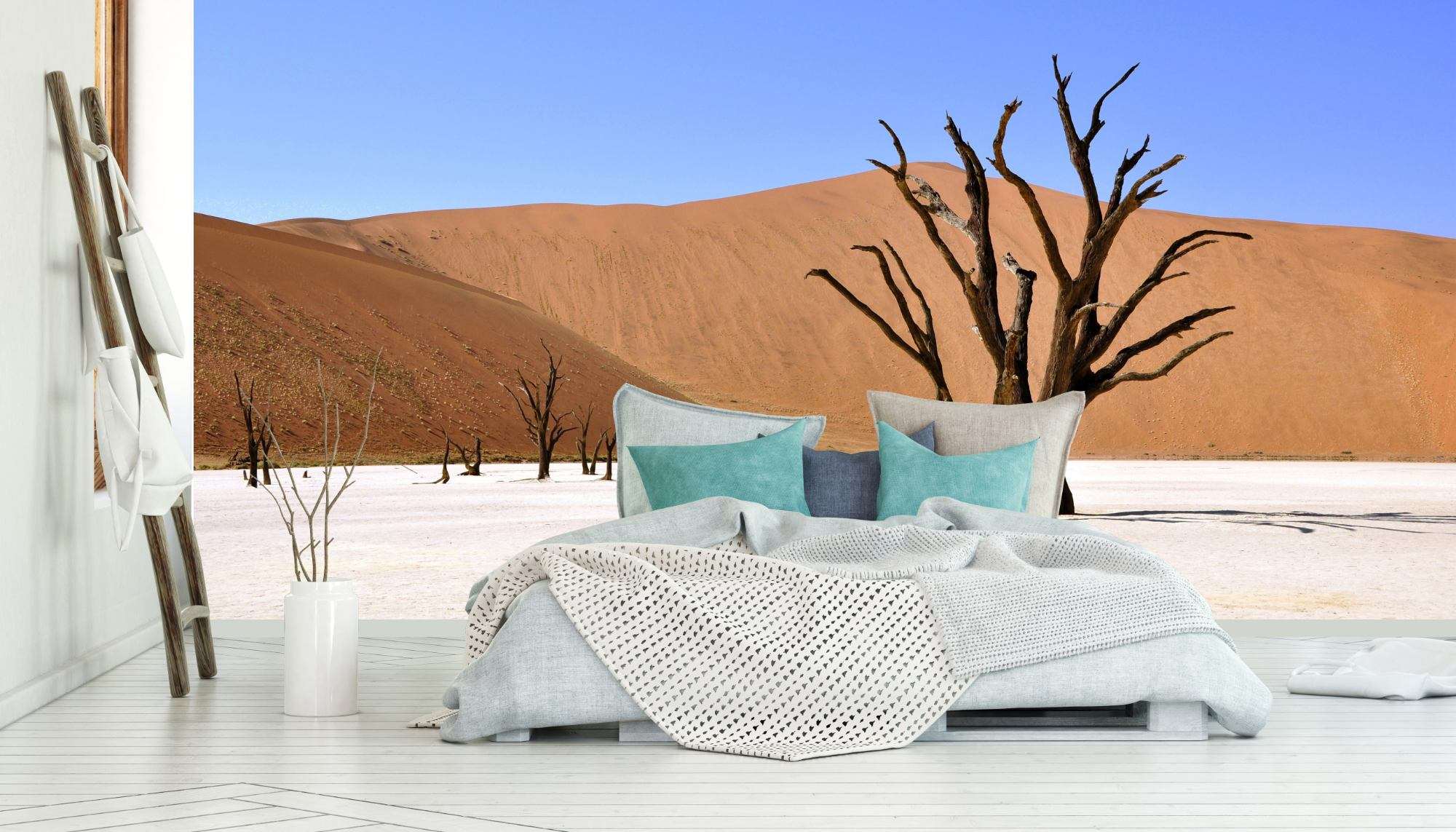 Afrikaanse Woestijn met Dode Bomen en Duinen