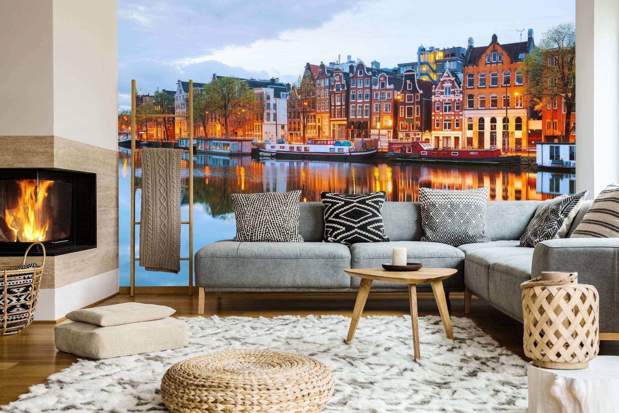 Amsterdam Grachten bij Schemering