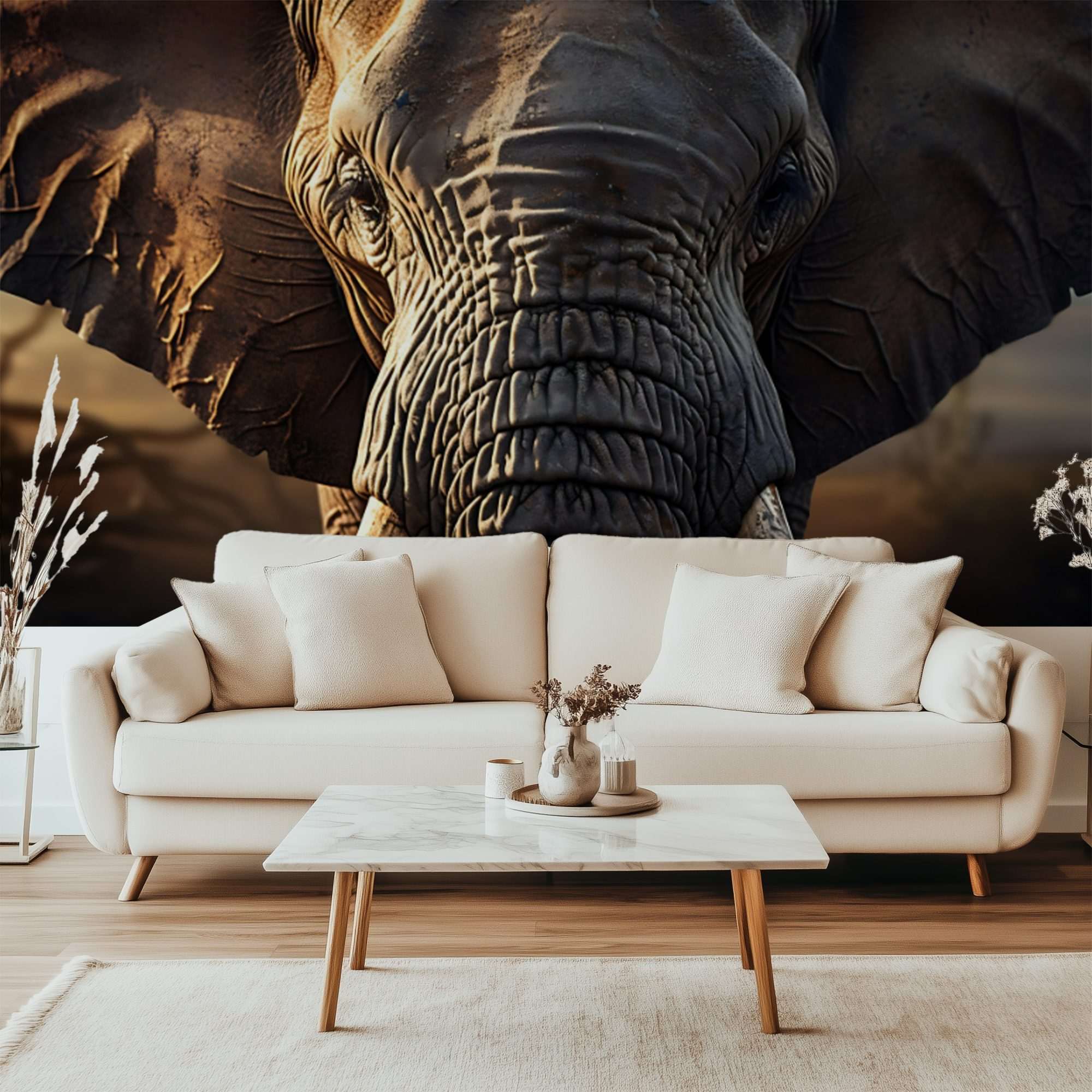 Close-up Olifant in Warme Tinten