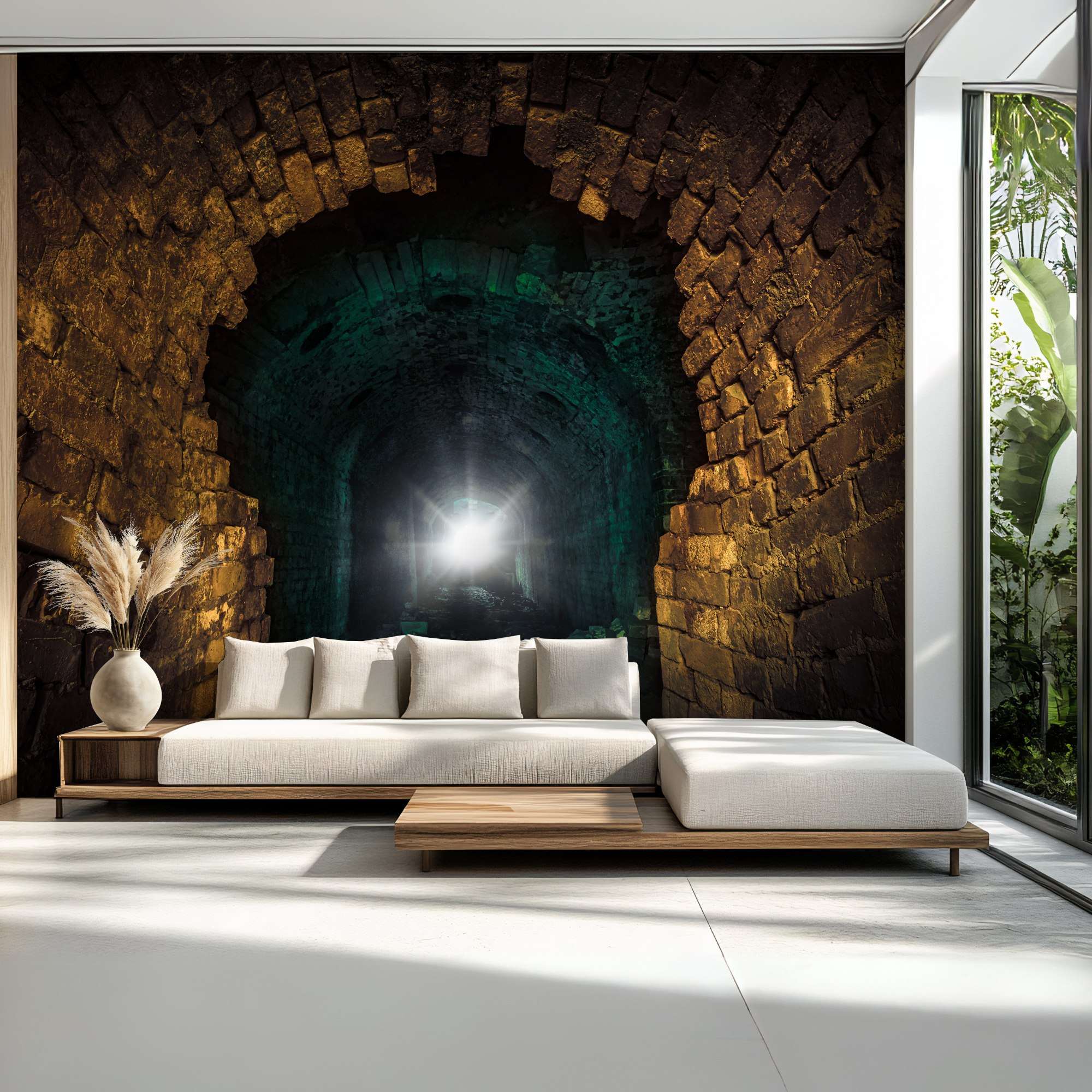 Donkere Stenen Tunnel met Lichtpunt