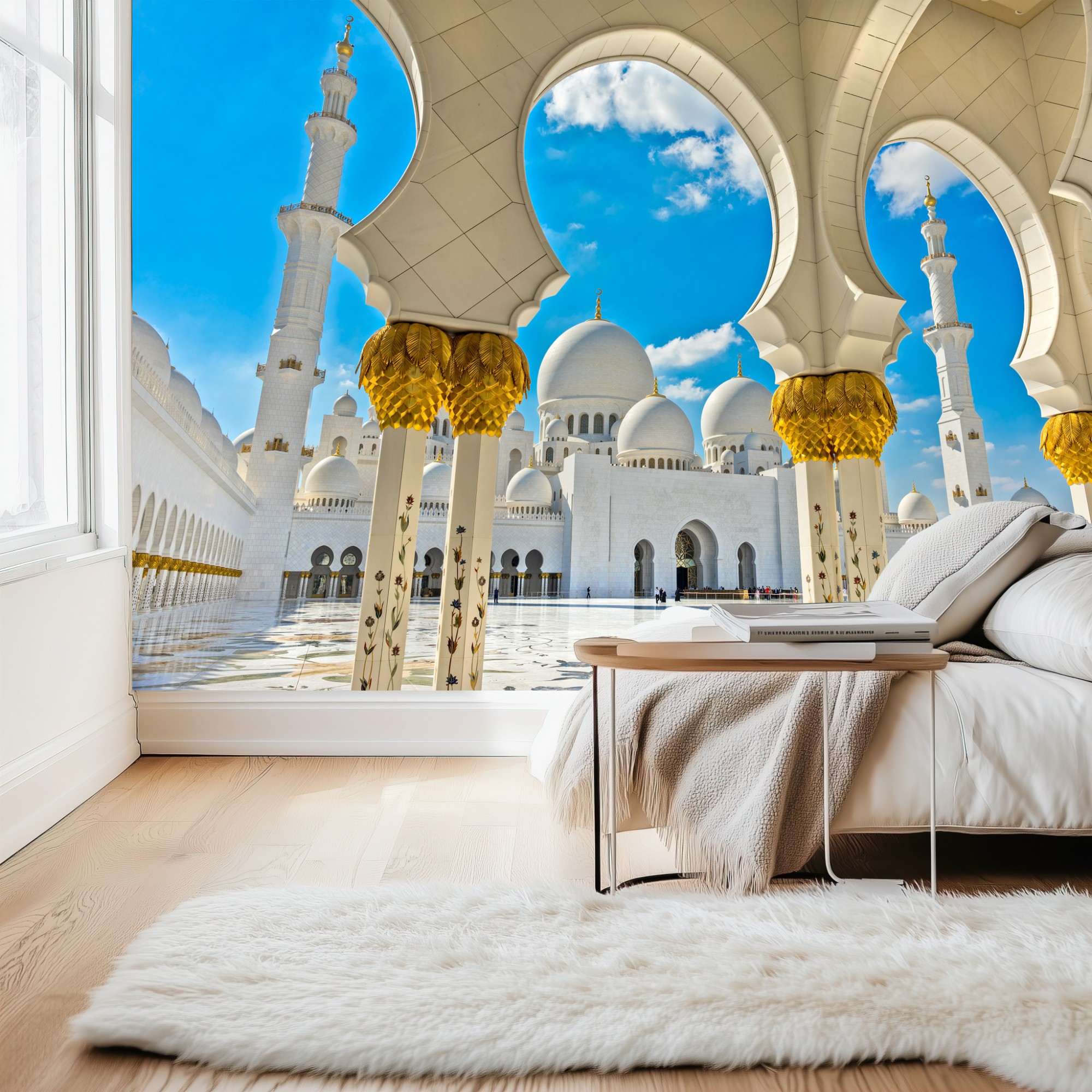 Dubai Moskee met Bogen en Gouden Details