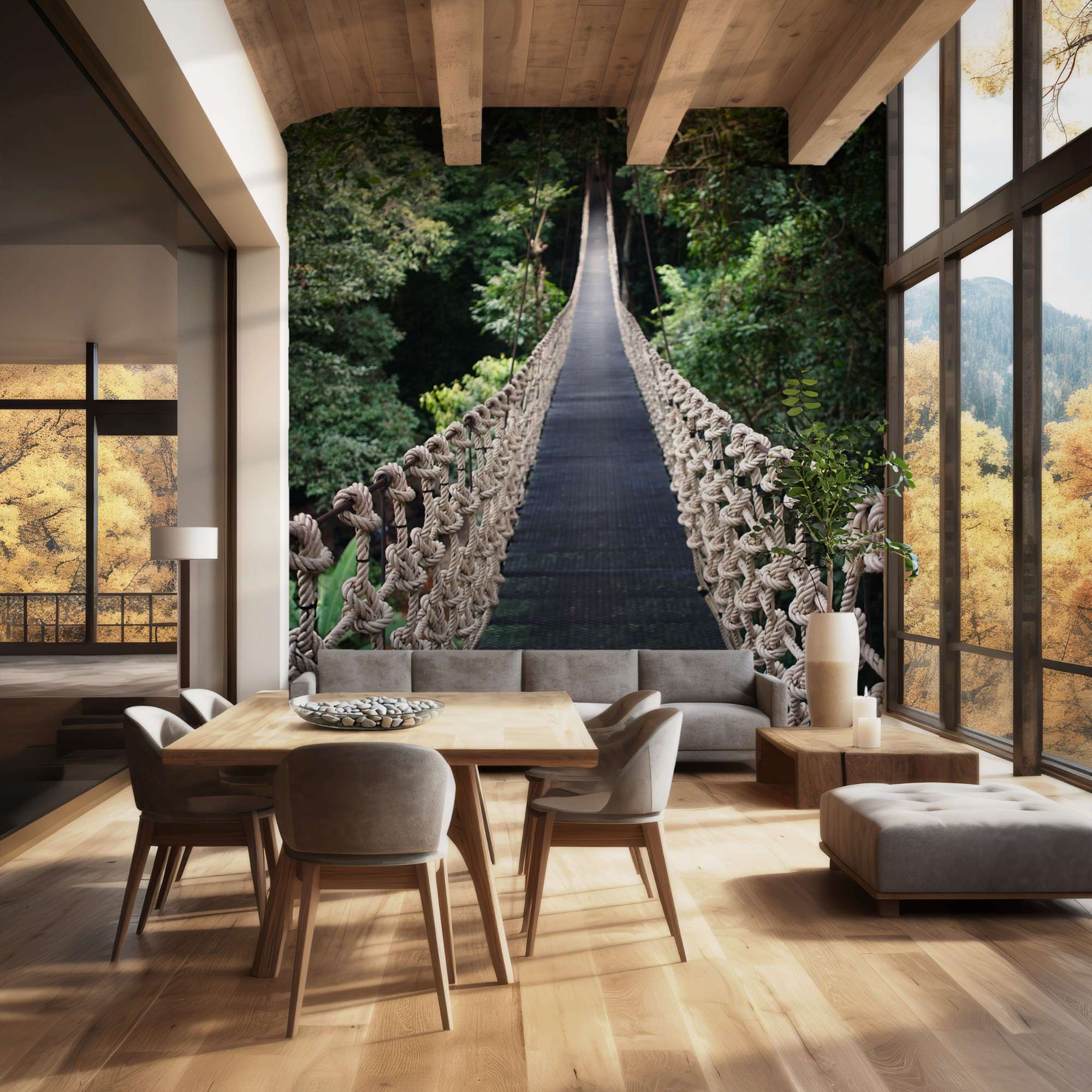 Hangbrug in Tropisch Regenwoud