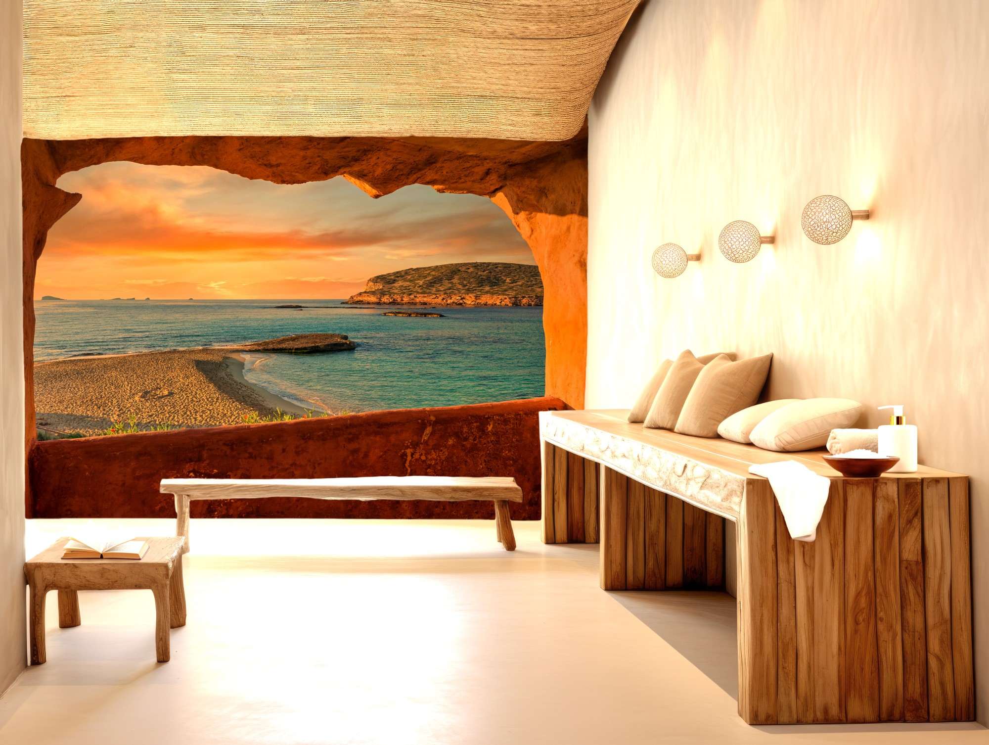 Ibiza Doorkijk naar Zee bij Zonsondergang