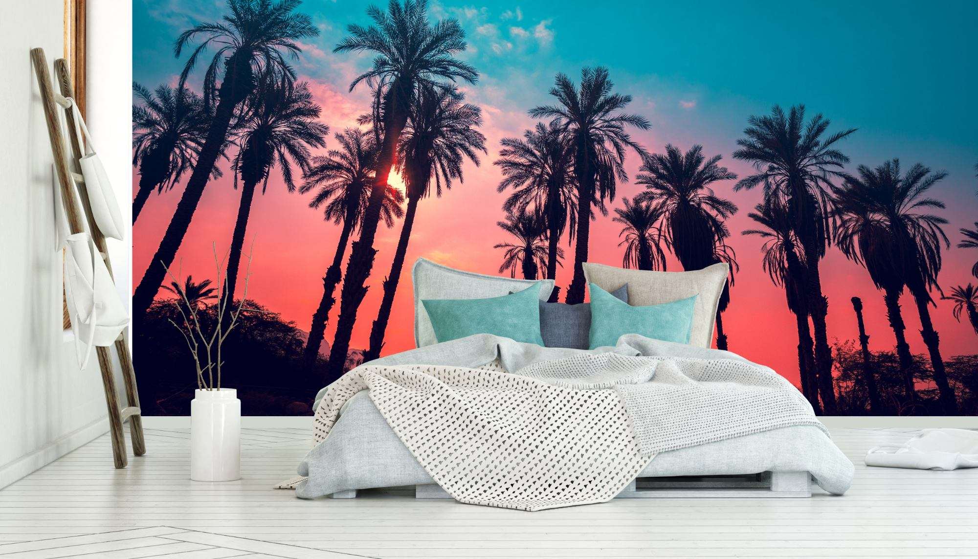 Ibiza Palmbomen bij Zonsondergang