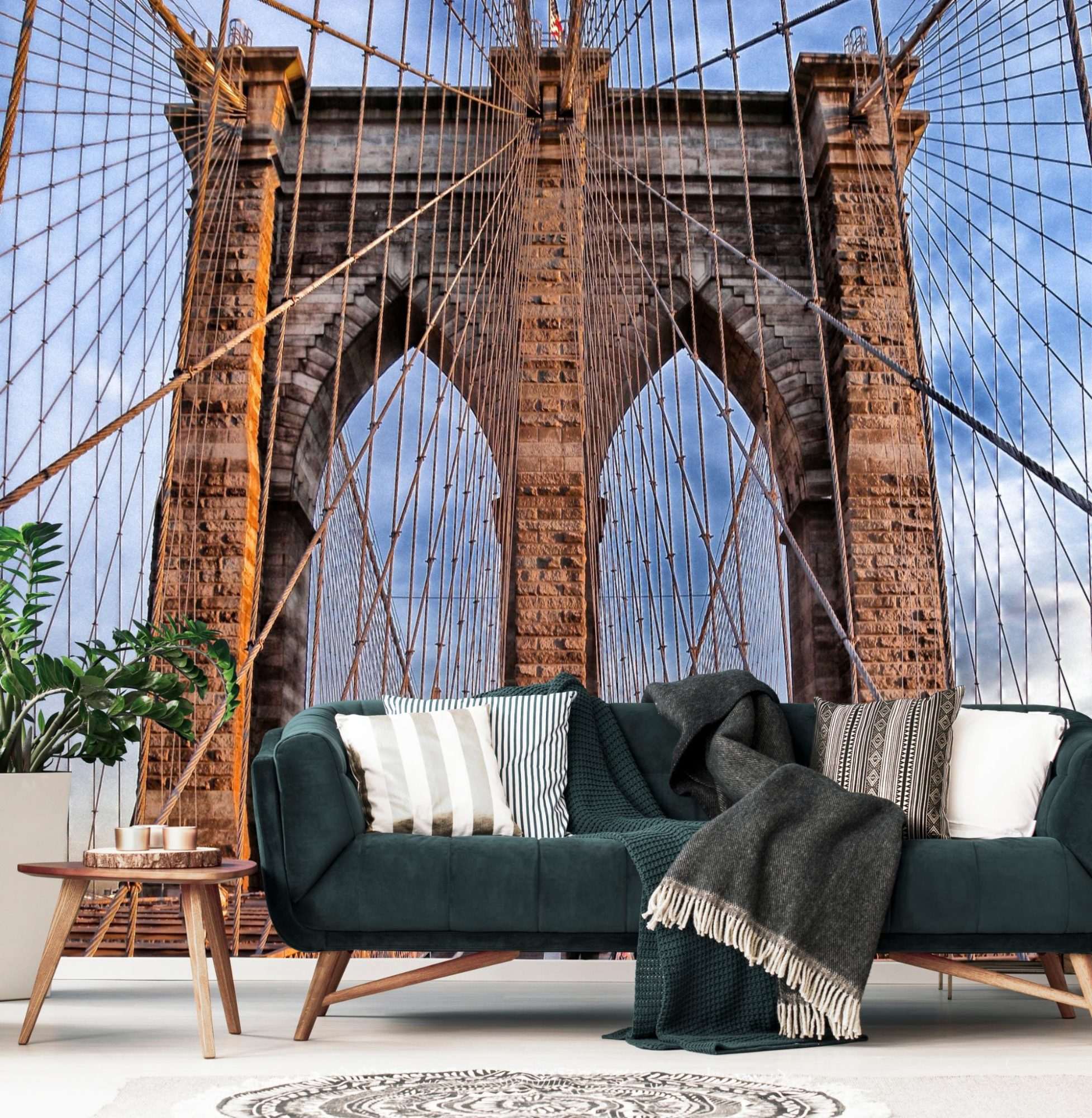 Iconische Hangbrug met Kabels en Torens