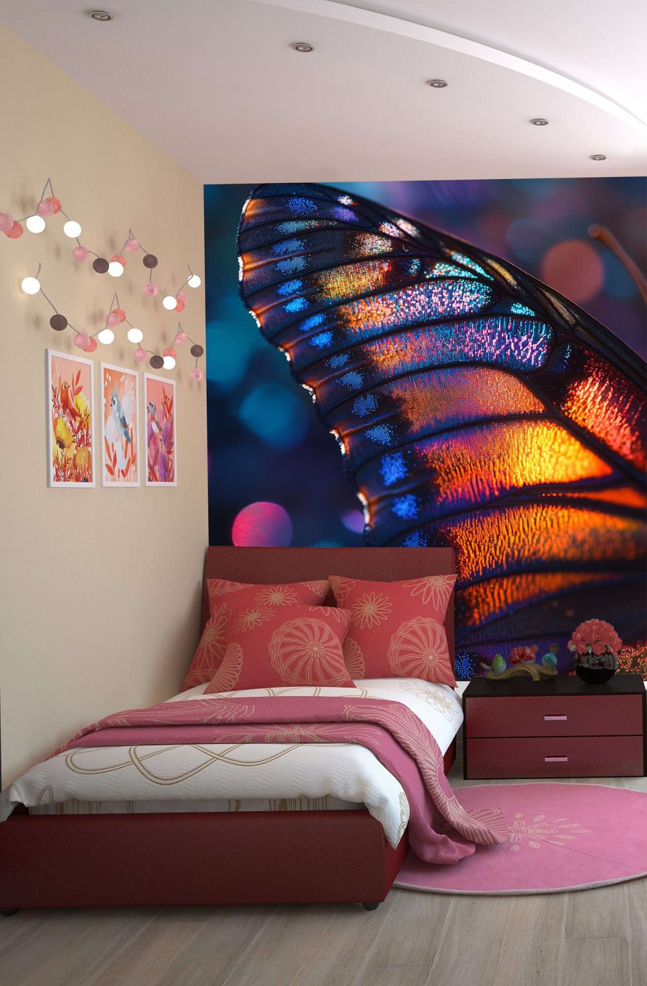 Kleurrijke Vlindervleugel Macro