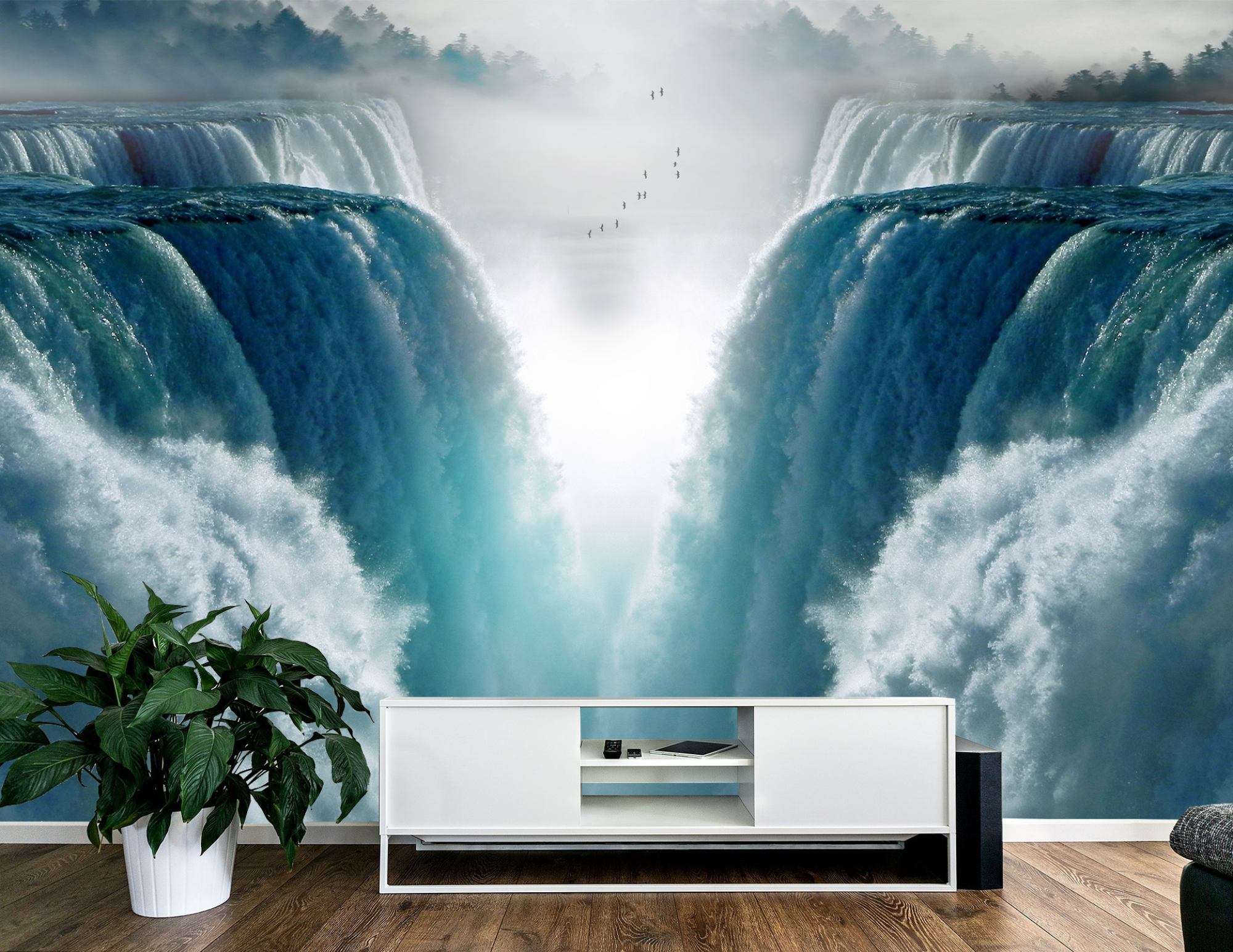 Monumentale Waterval met Symmetrische Instorting