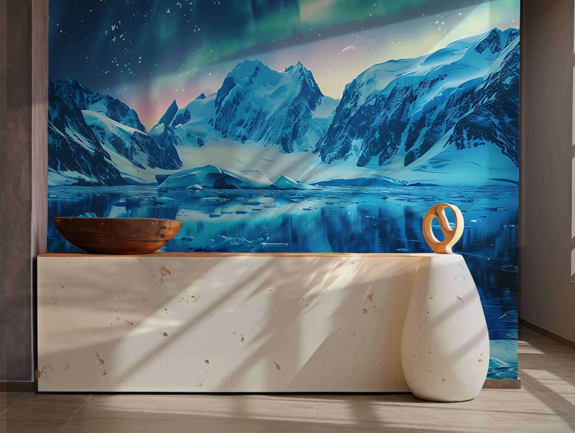 Noorderlicht Weerspiegeld in Bergmeer