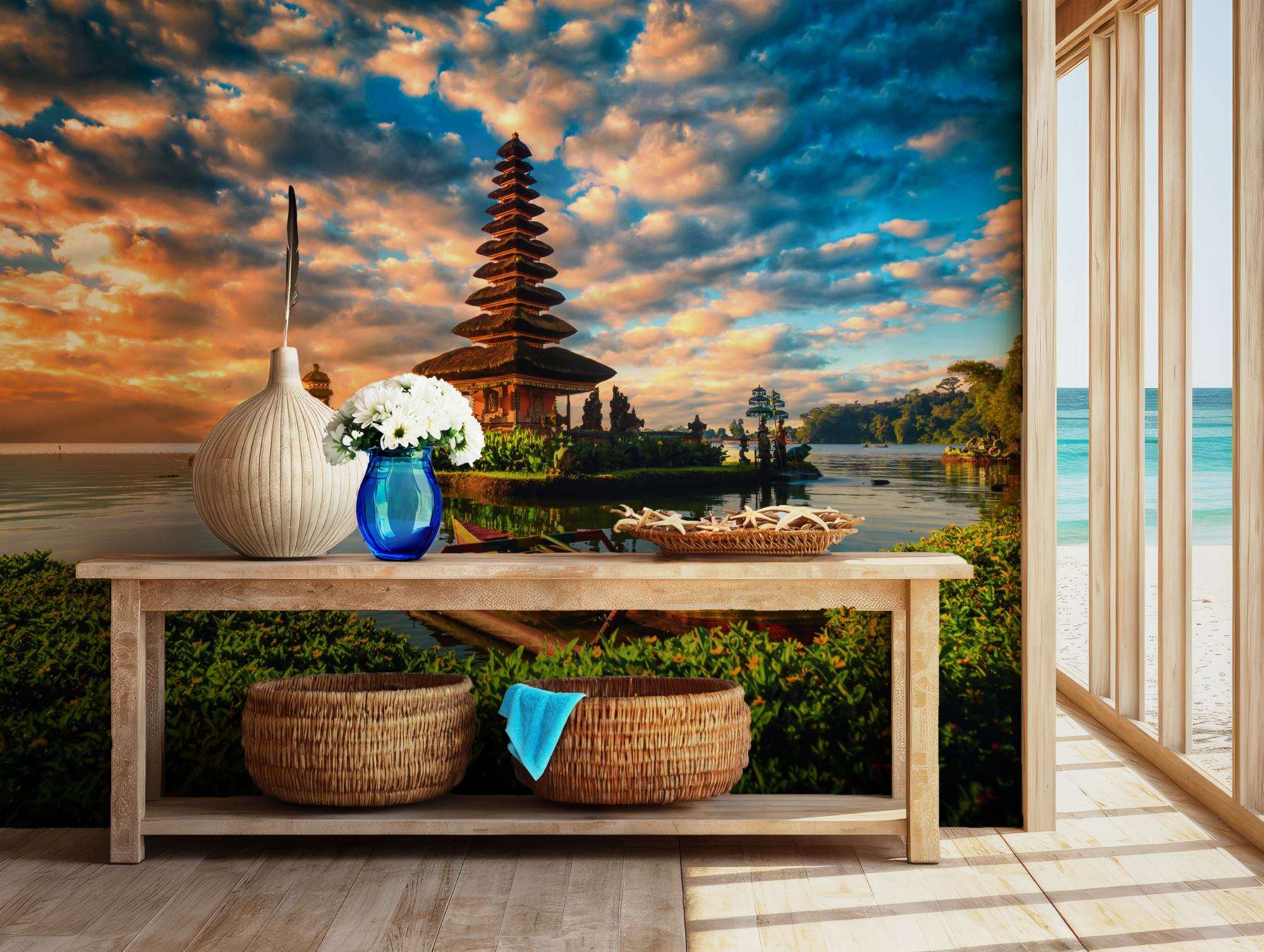 Ulun Danu Tempel Bali bij Zonsondergang