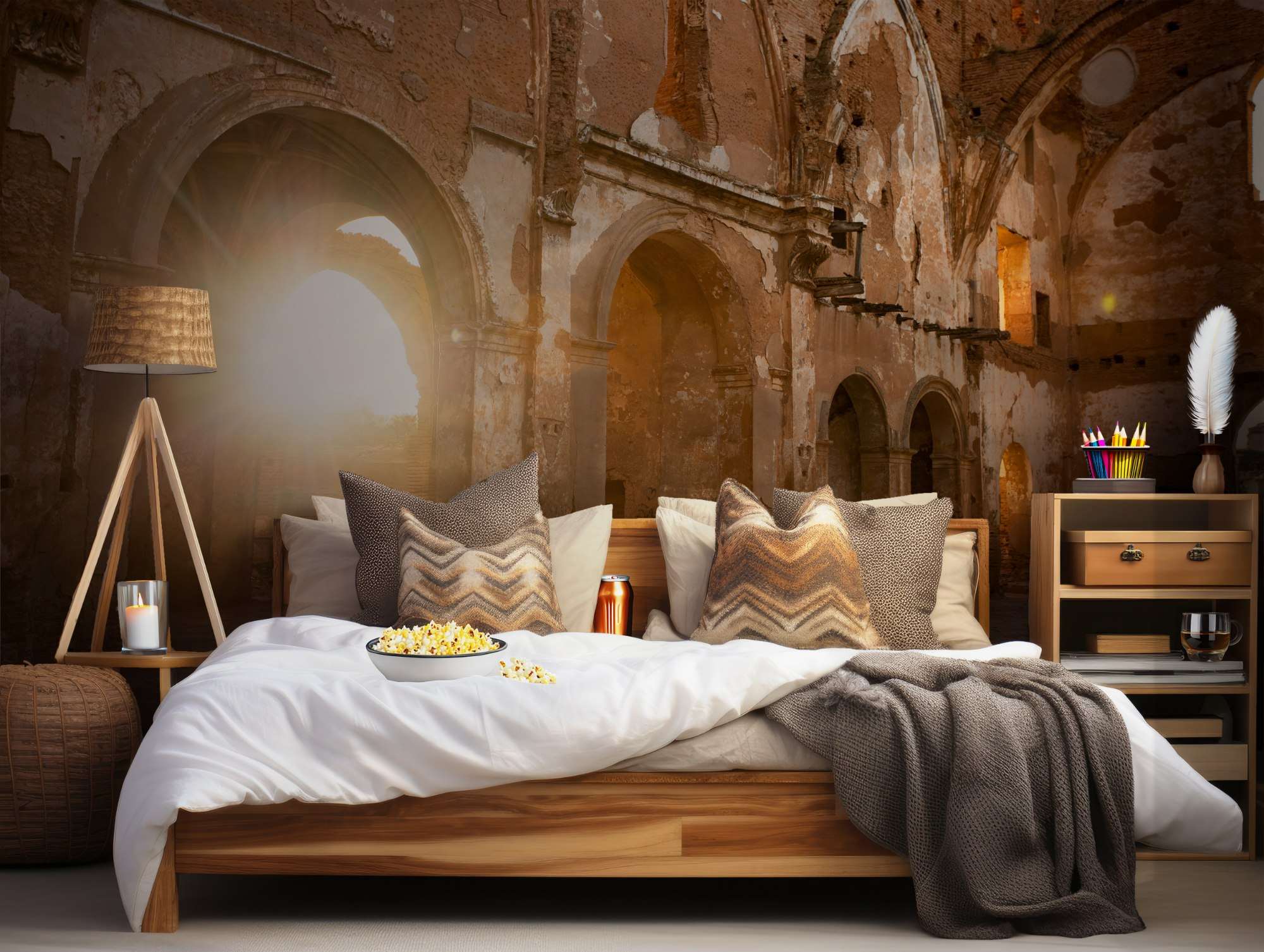 Verlaten Kerkinterieur met Zonlicht