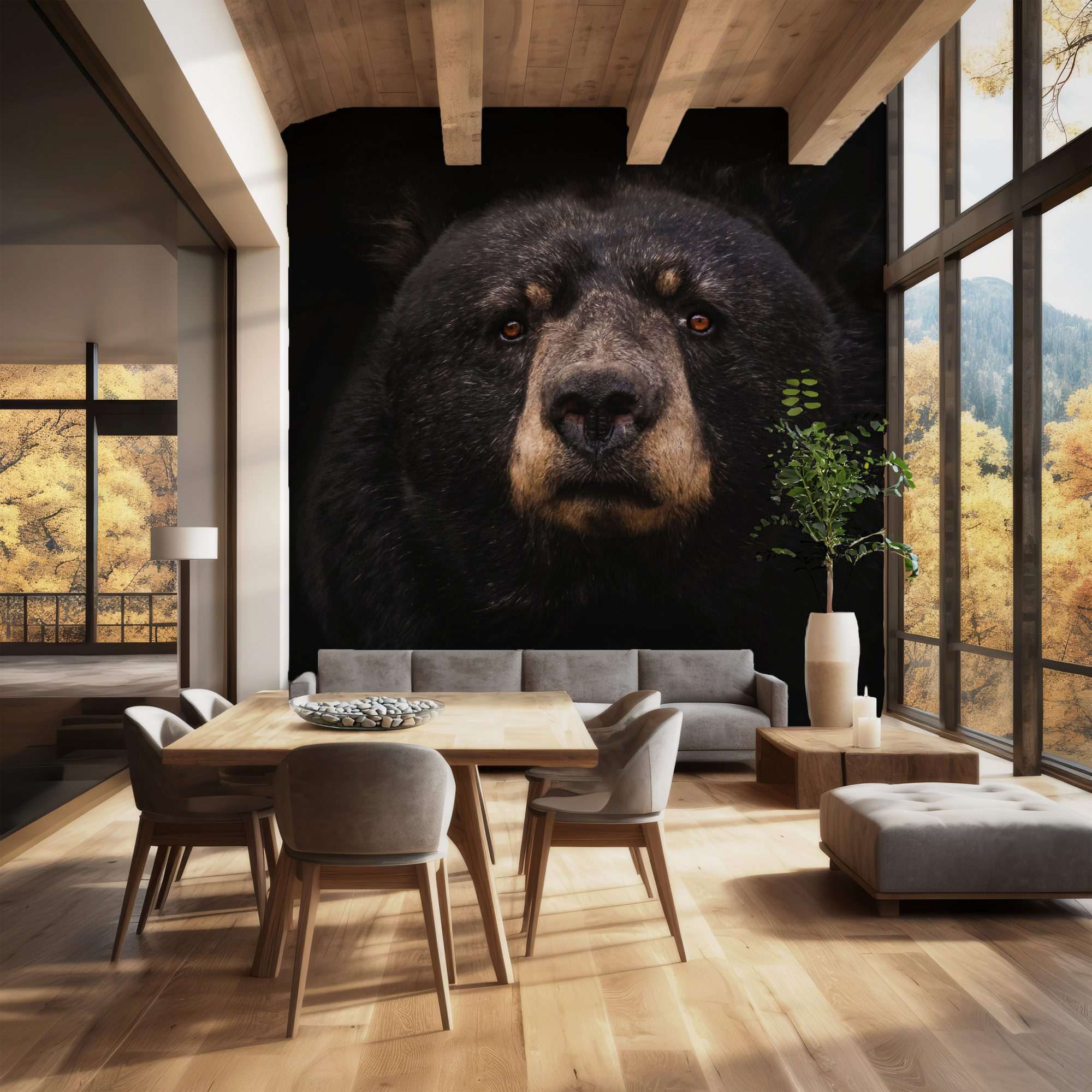 Zwarte Beer Portret op Donkere Achtergrond