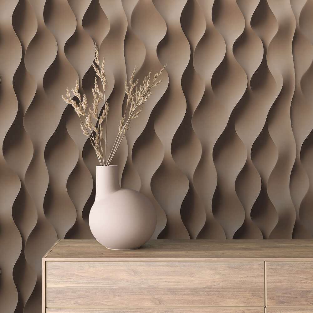 3D Golvend Patroon Beige