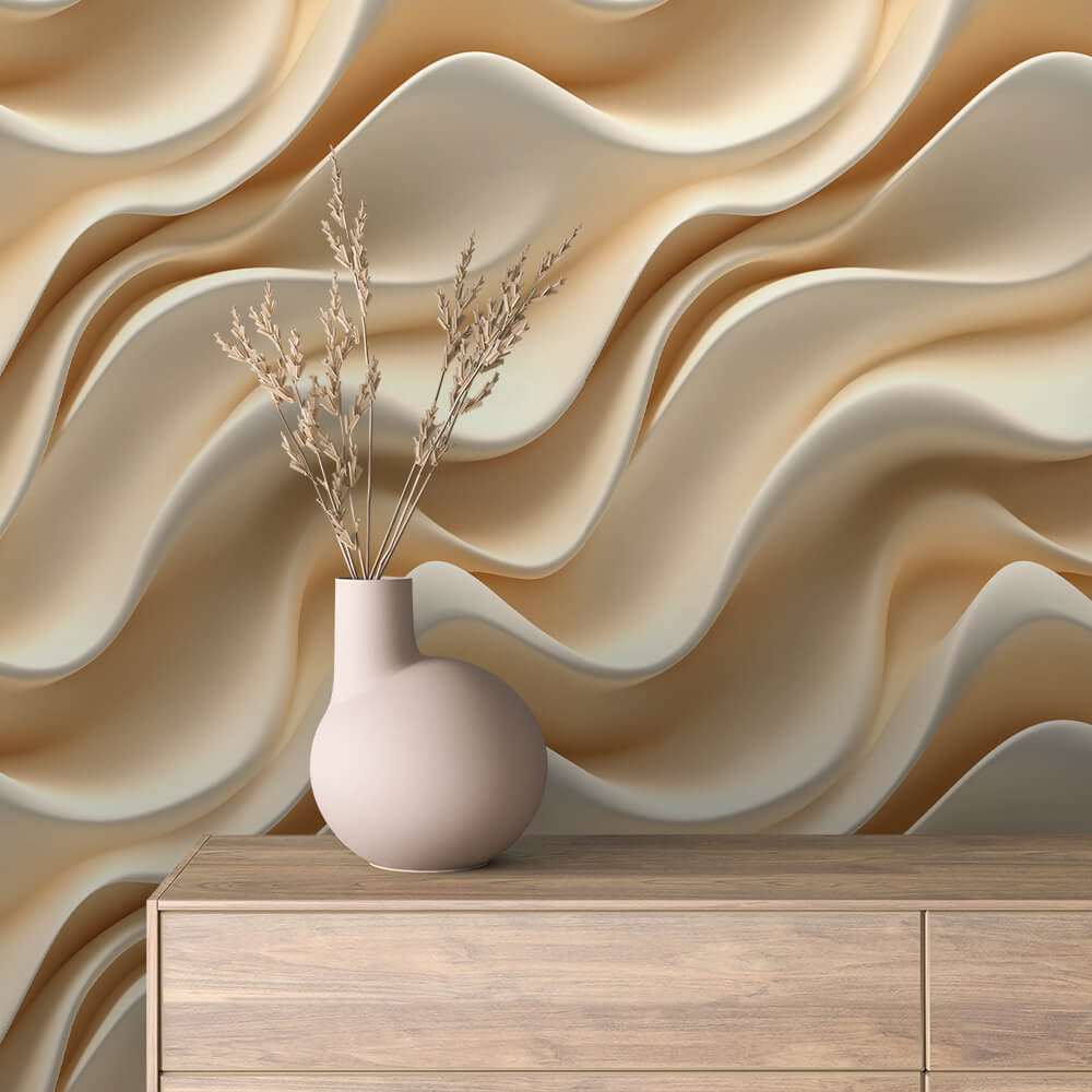 3D Zachte Golven Beige