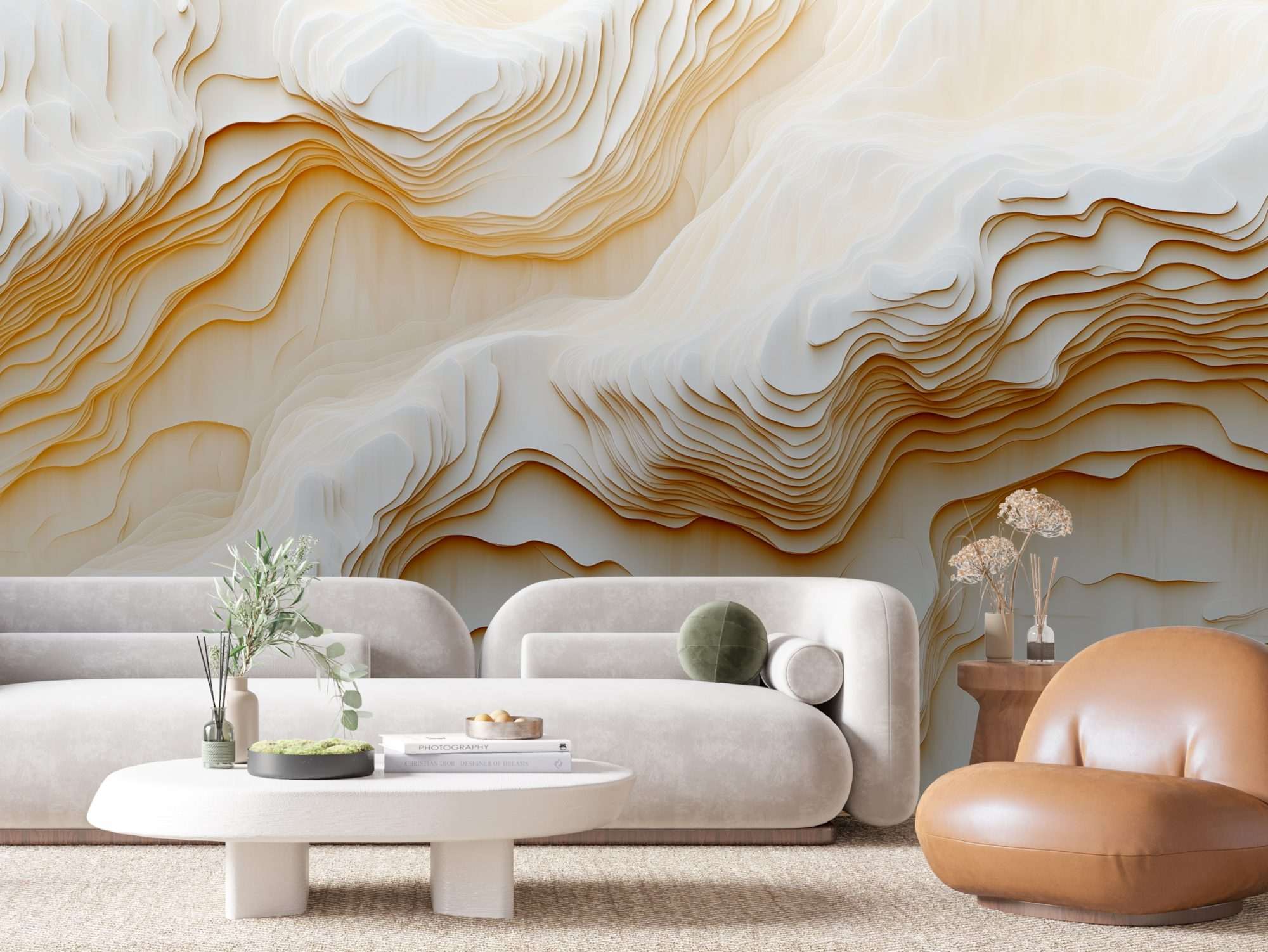 Abstract Goud Witte Marmerstructuur