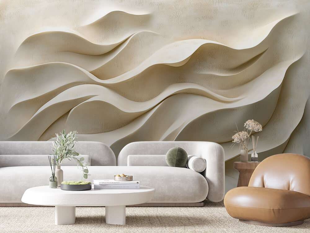 Abstracte Beige 3D Golfpanelen