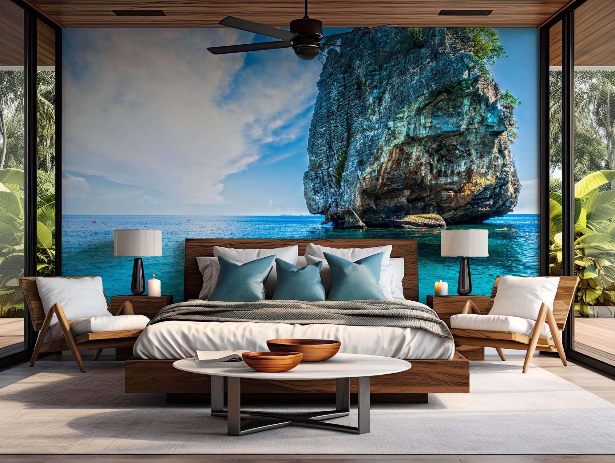 Azuren Rots in Heldere Turquoise Zee