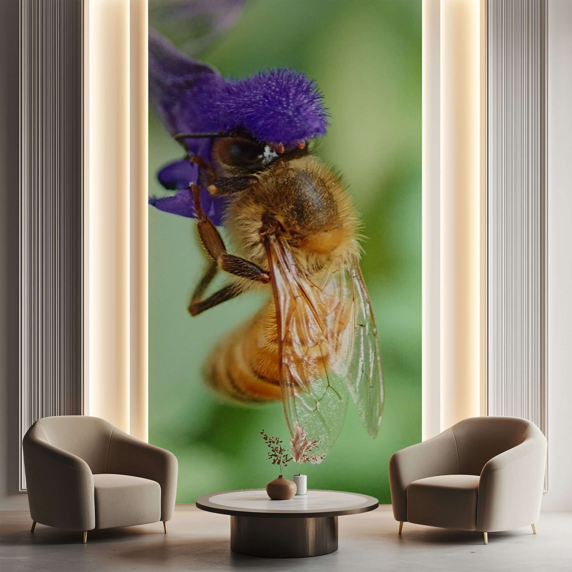 Bij op Paarse Salie Bloem