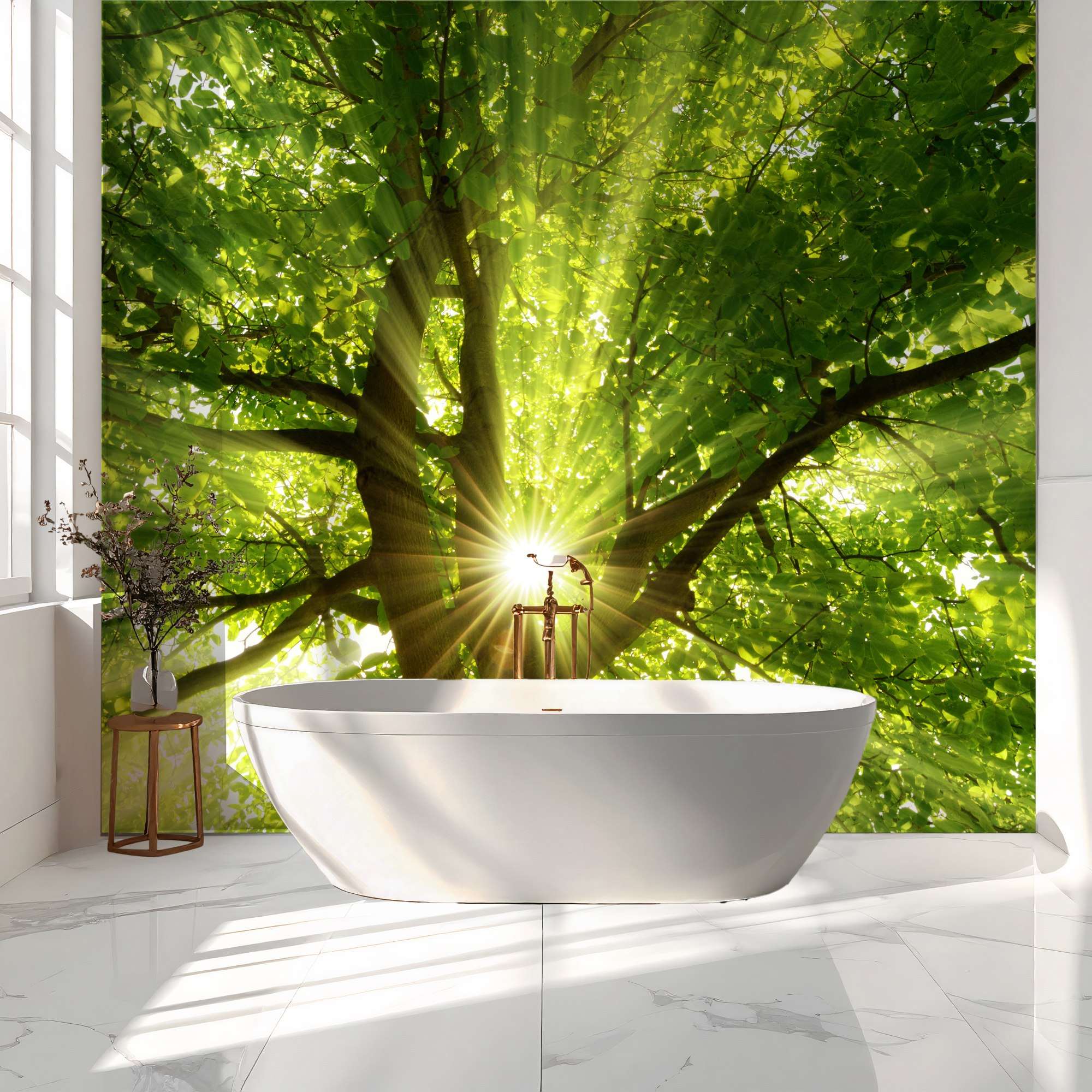 Bos met Zonlicht door Bladerdak