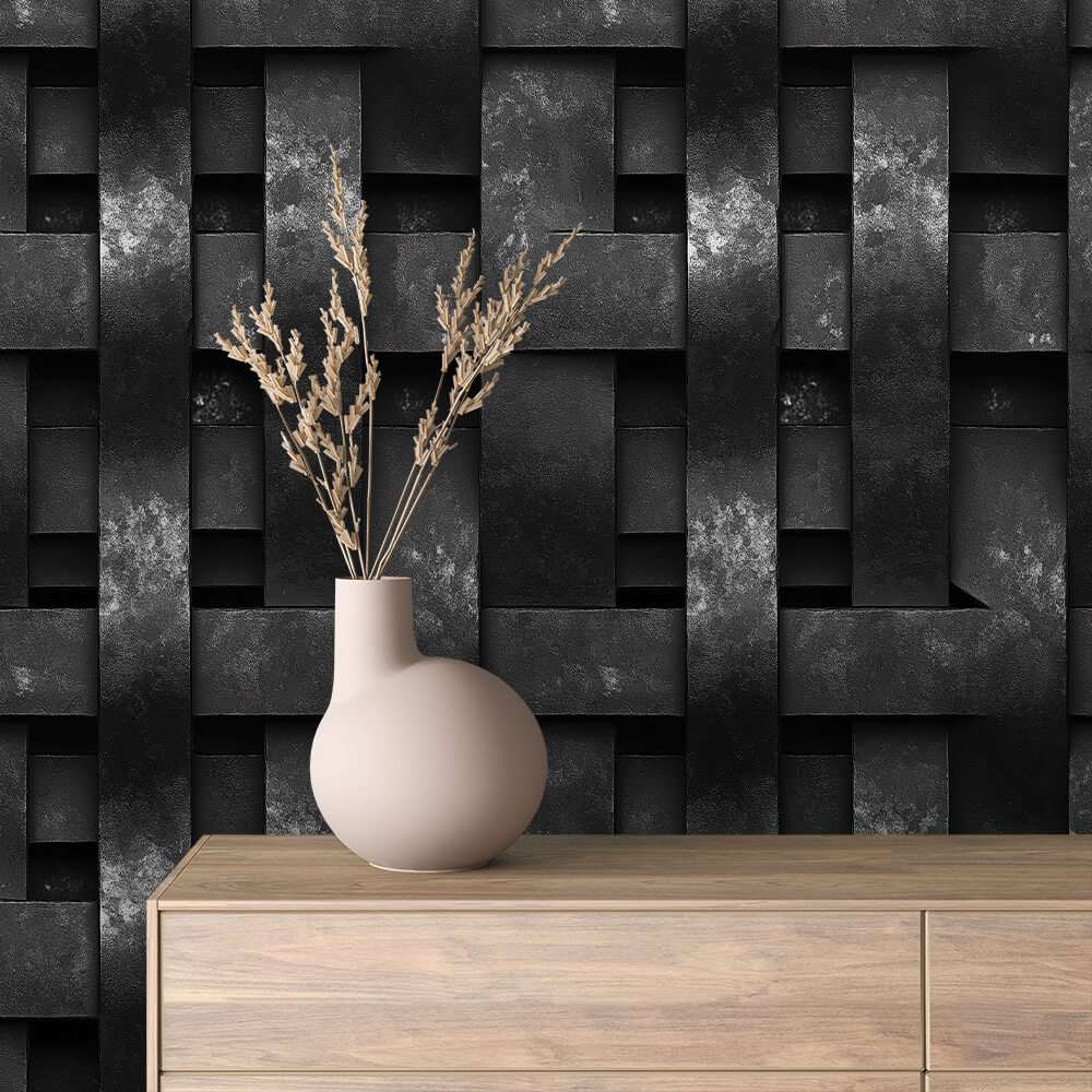 Donkere metalen panelen met rasterpatroon