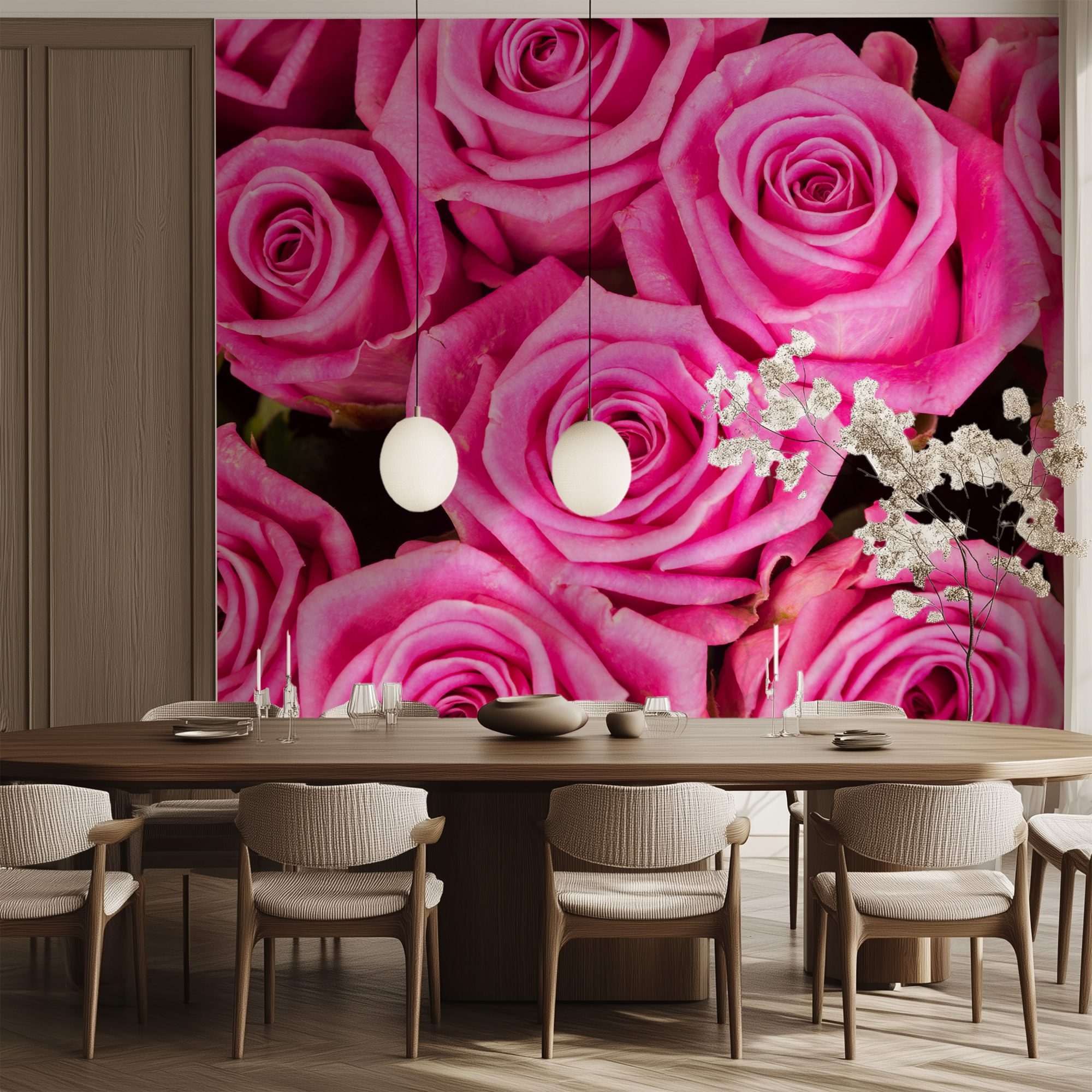 Fel Roze Rozen Patroon