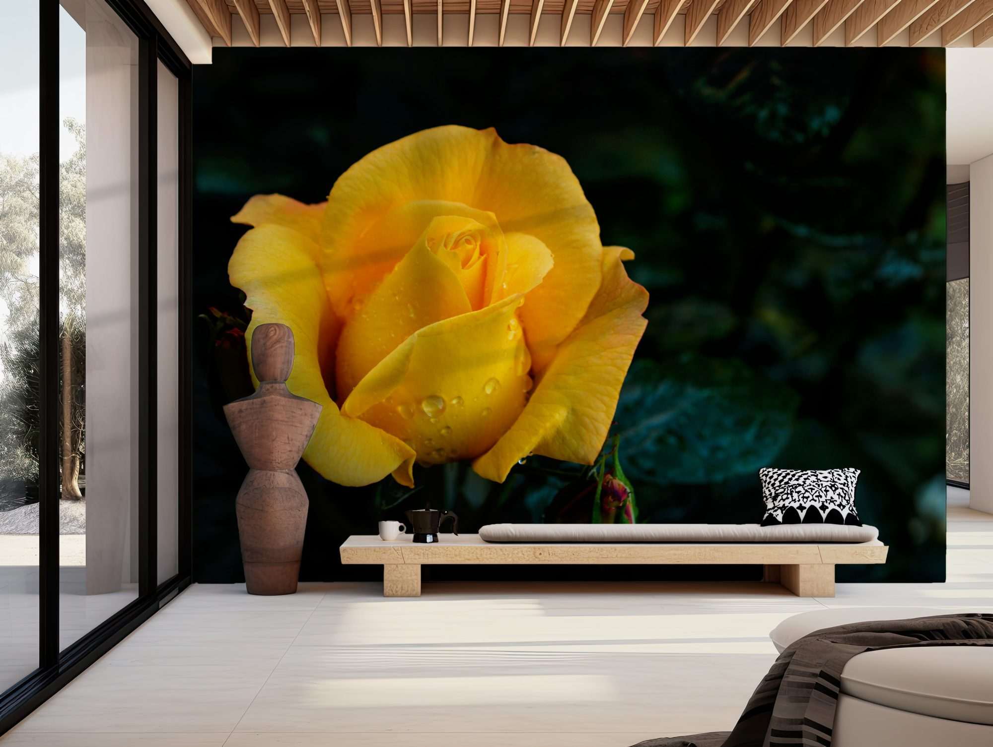 Gele Roos Zonnegloed in Smaragd