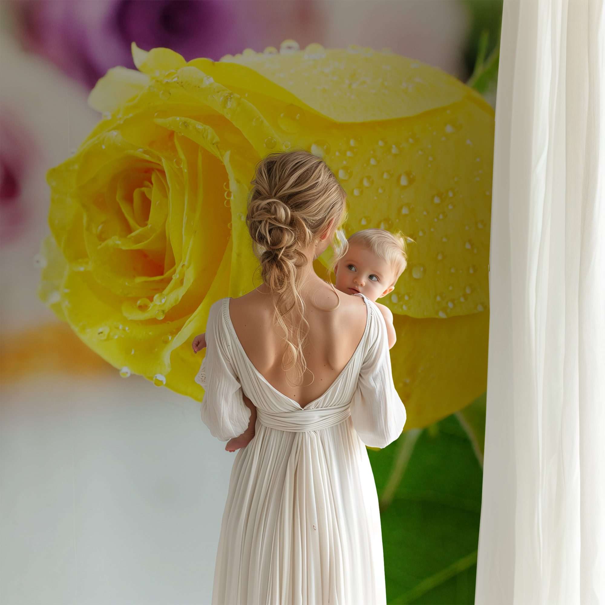 Gele Roos met Ochtenddauw