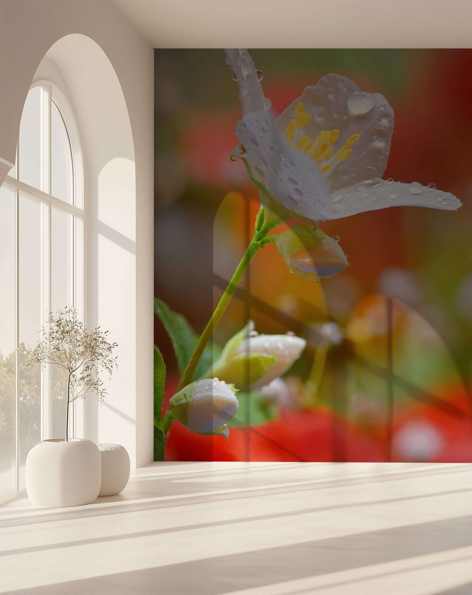 Jasmijnbloem met Dauwdruppels