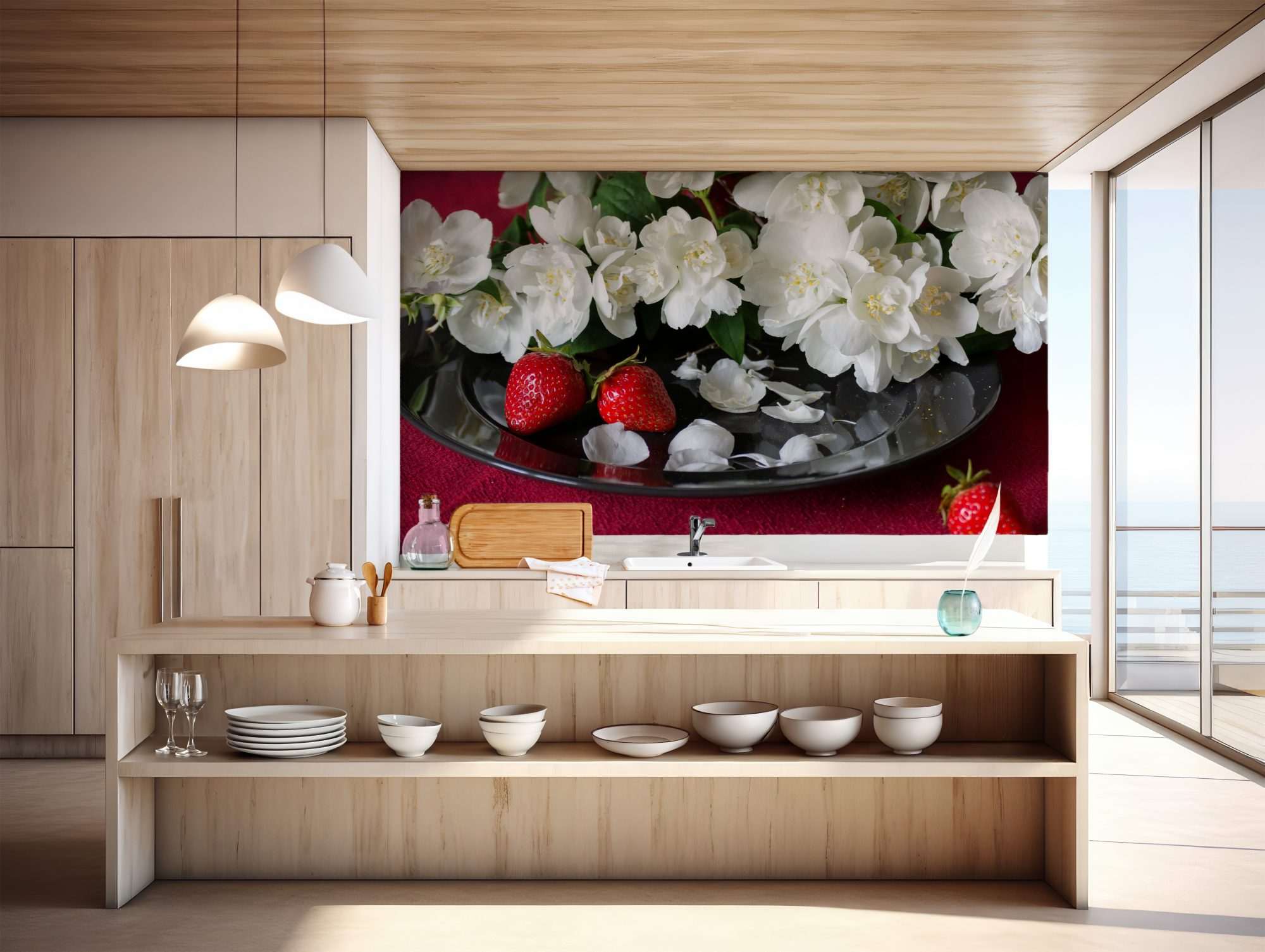 Jasmijnbloemen met Aardbeien