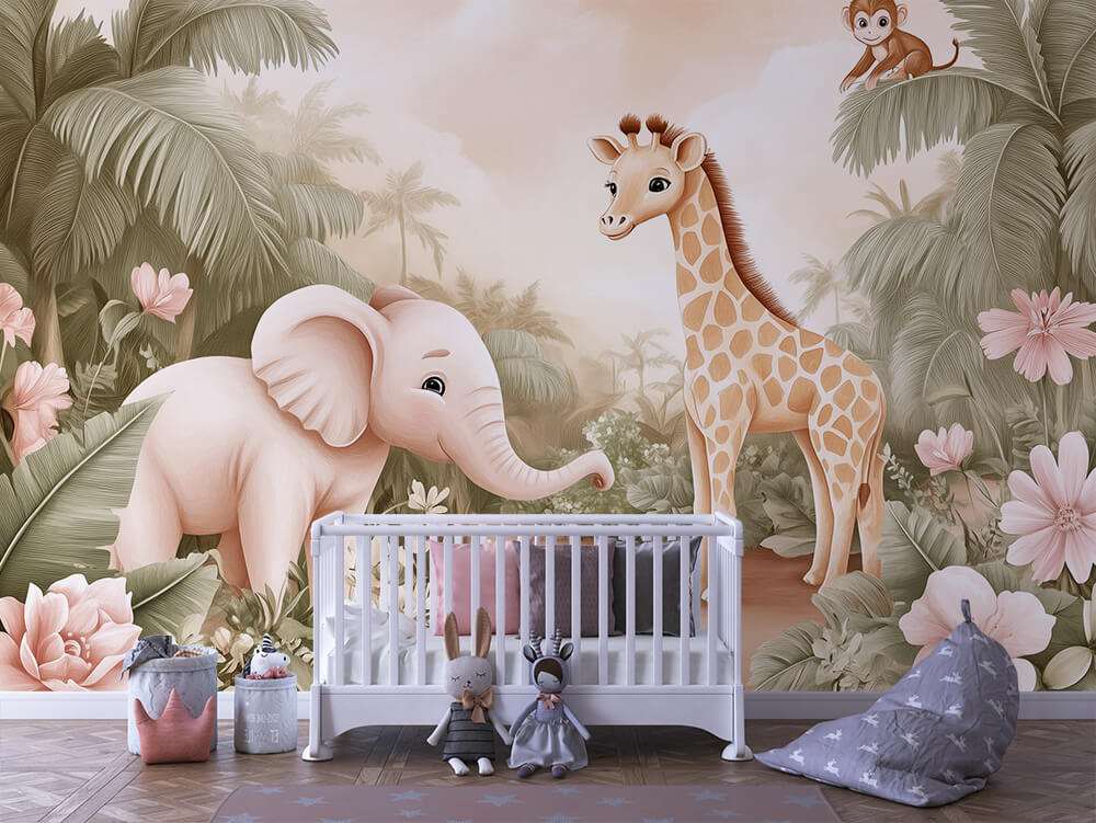 Jungle dieren pad kinderkamer