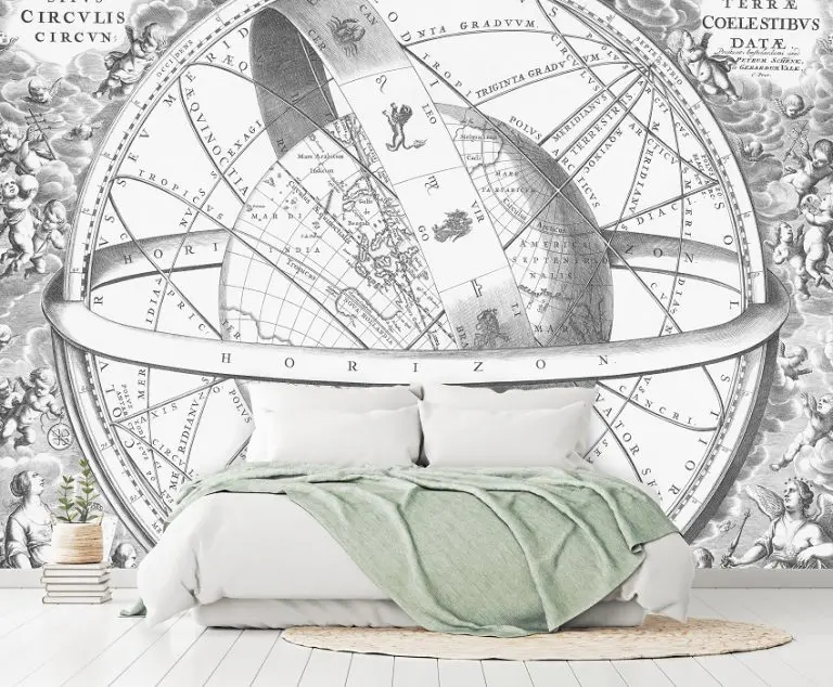 Klassieke Wereldkaart Gravure