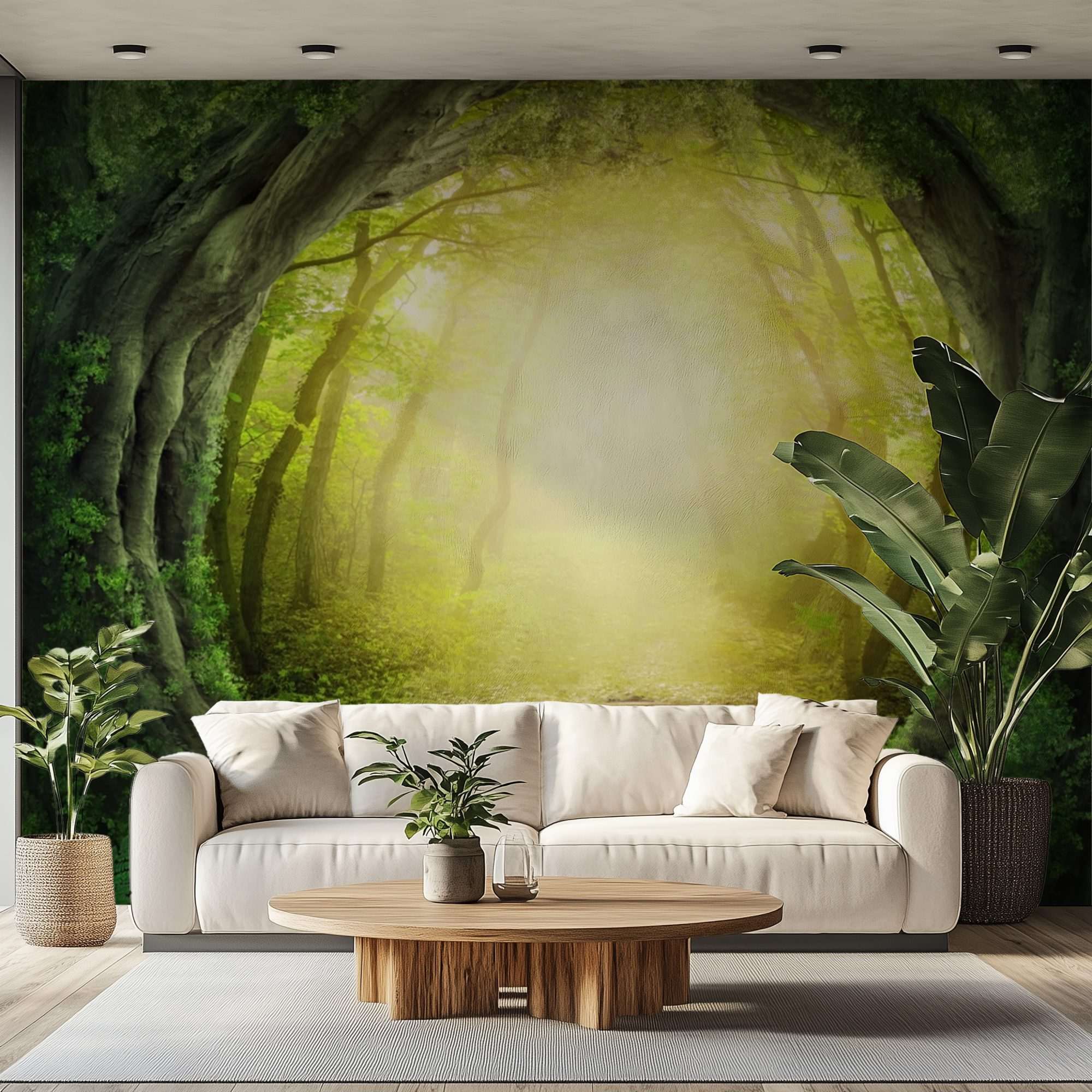 Magisch Bospad met Licht in Groene Tunnel