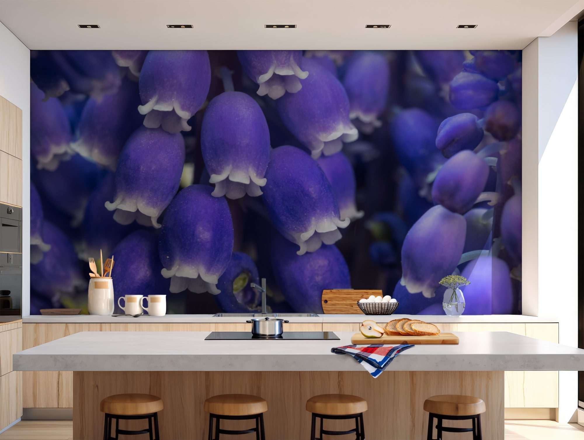 Paarse Druifhyacinten Macro