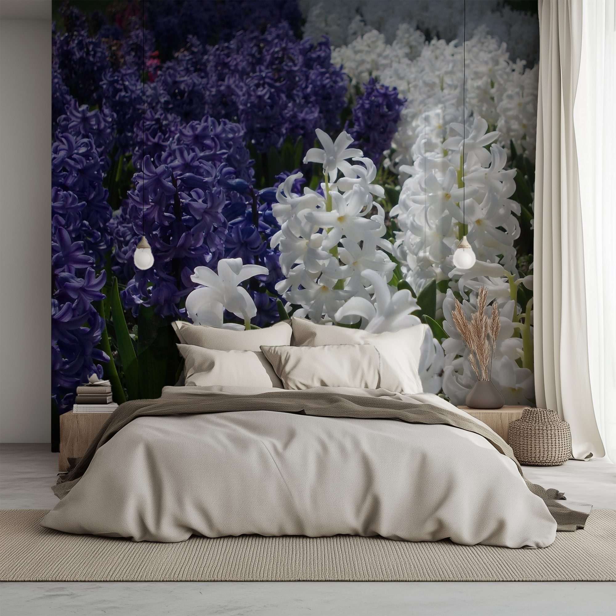 Paarse en Witte Hyacintenveld