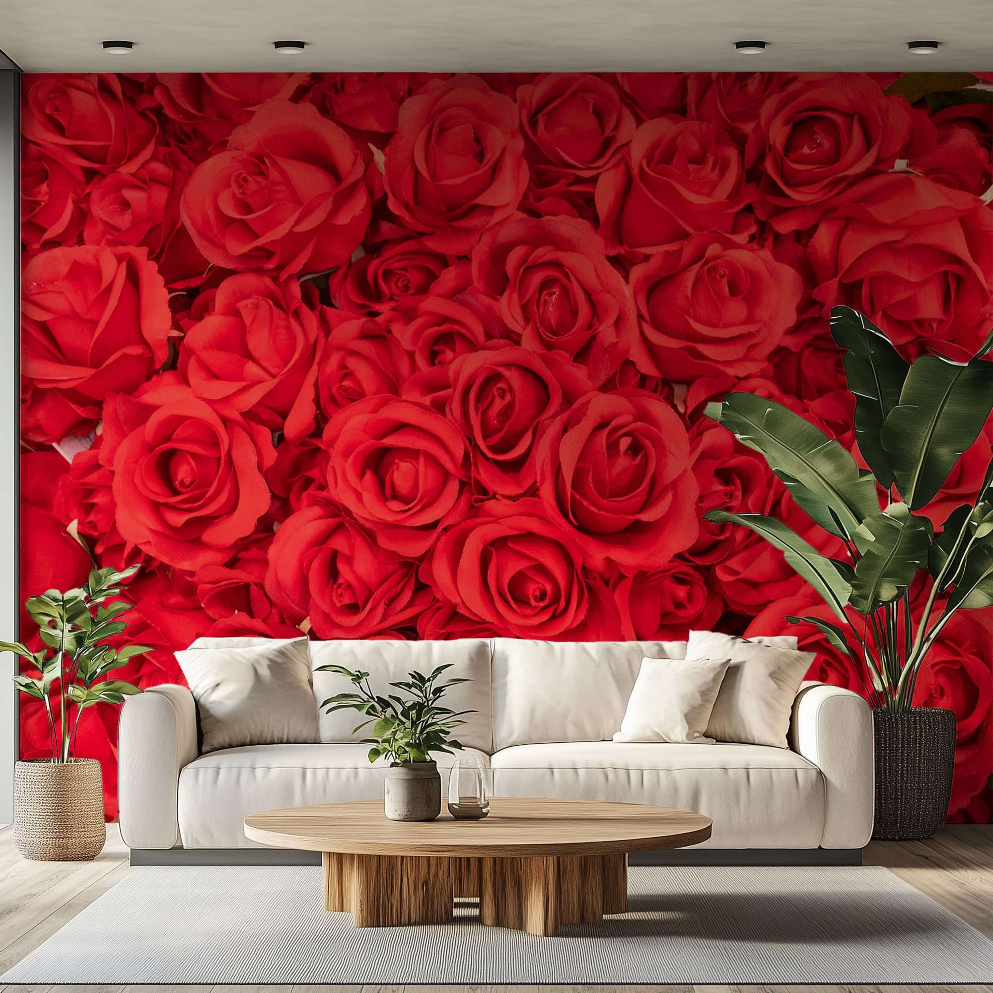 Rode Rozen Patroon van Bloeiende Rozen