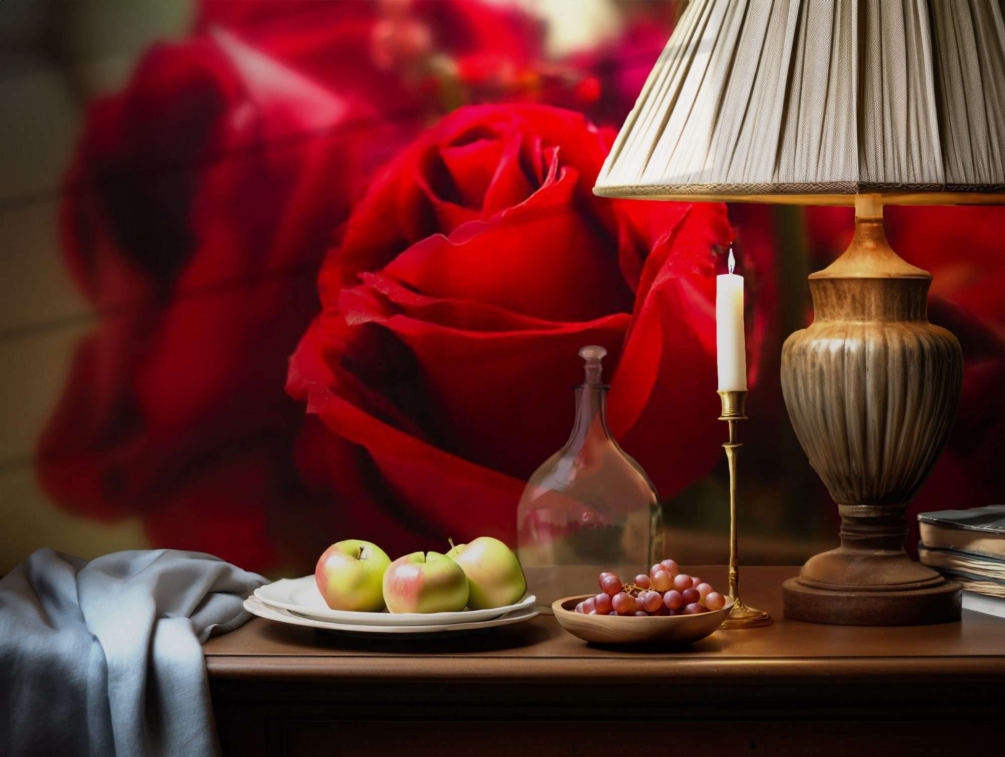 Rode Rozen in Glazen Vaas