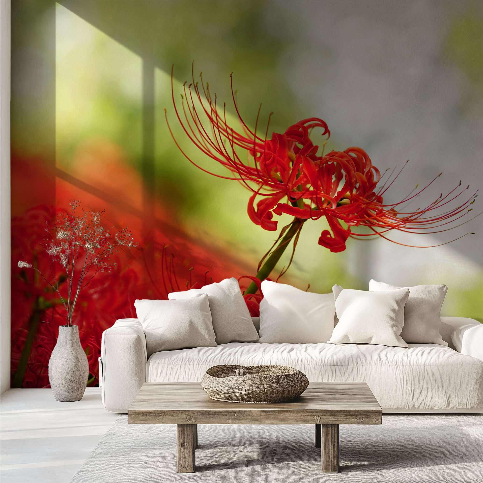 Rode Spinlelie in Zonlicht