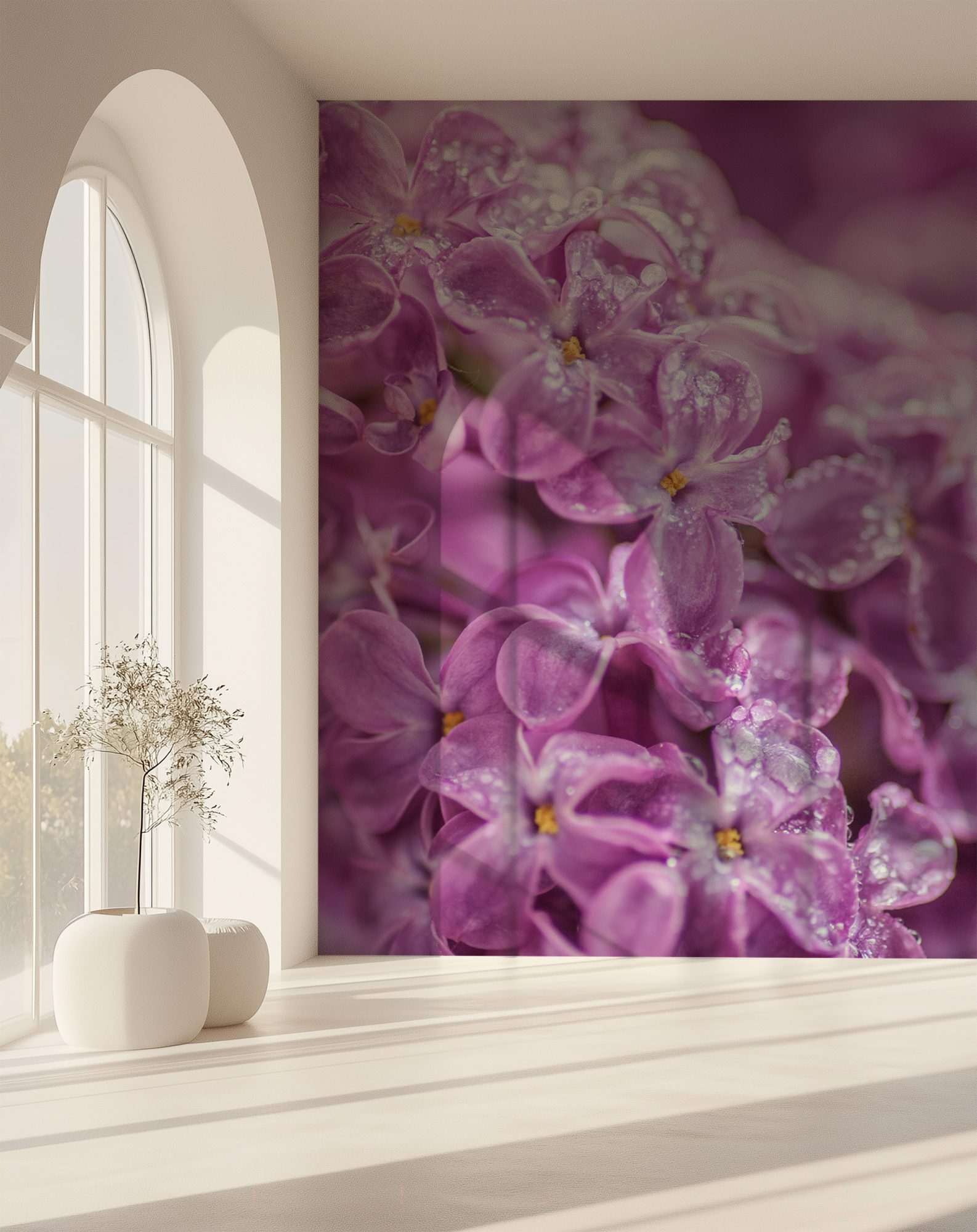 Roze Hortensia Bloemen met Dauwdruppels