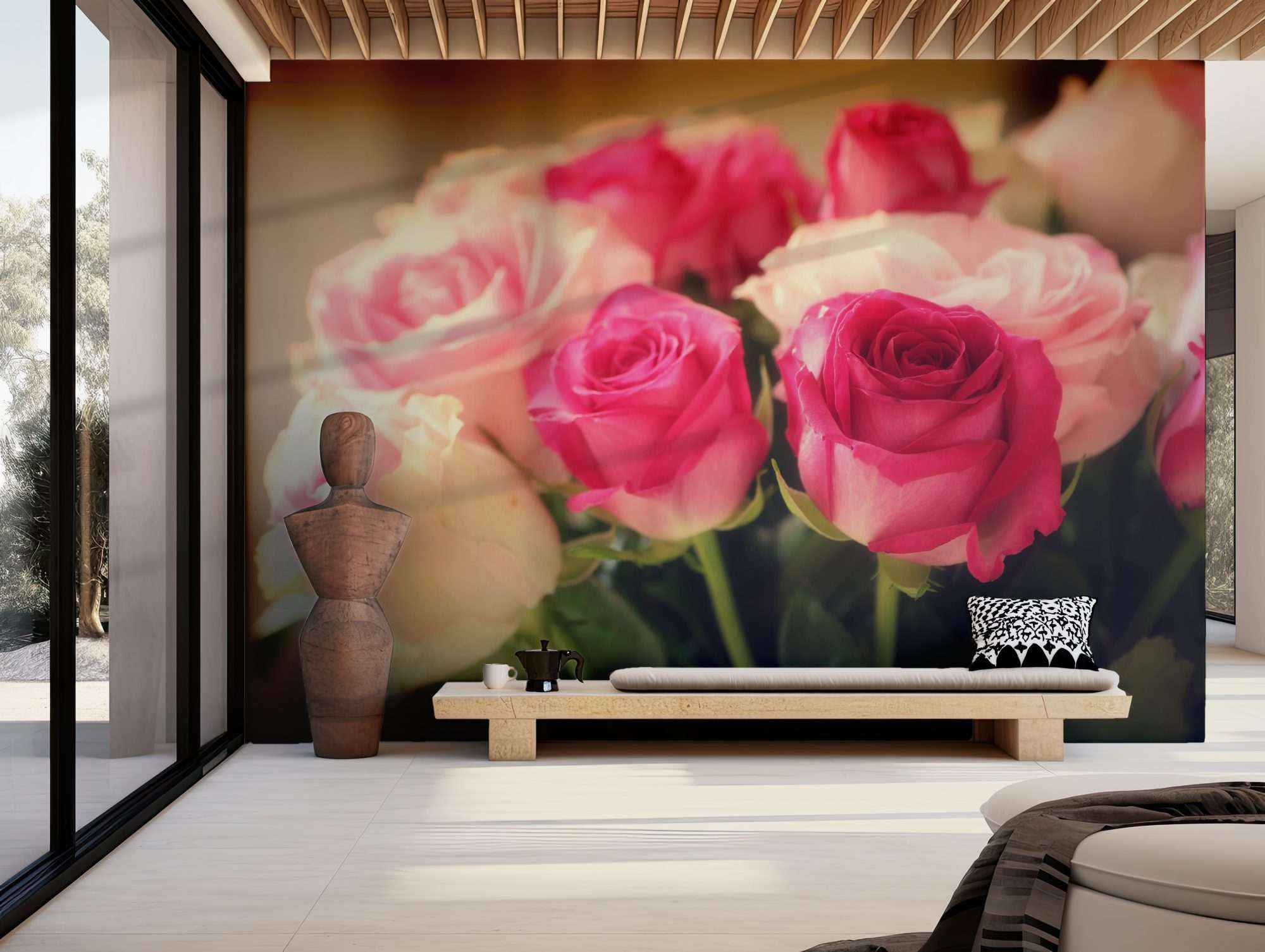 Roze en Witte Rozenboeket