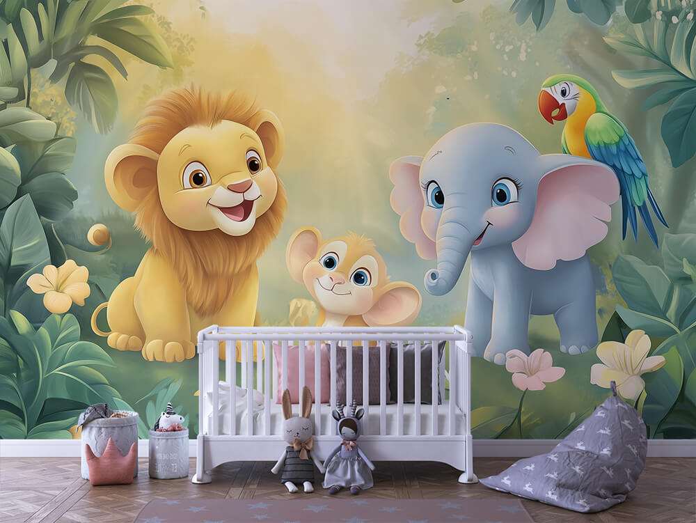 Safari dieren vriendelijk kinderkamer