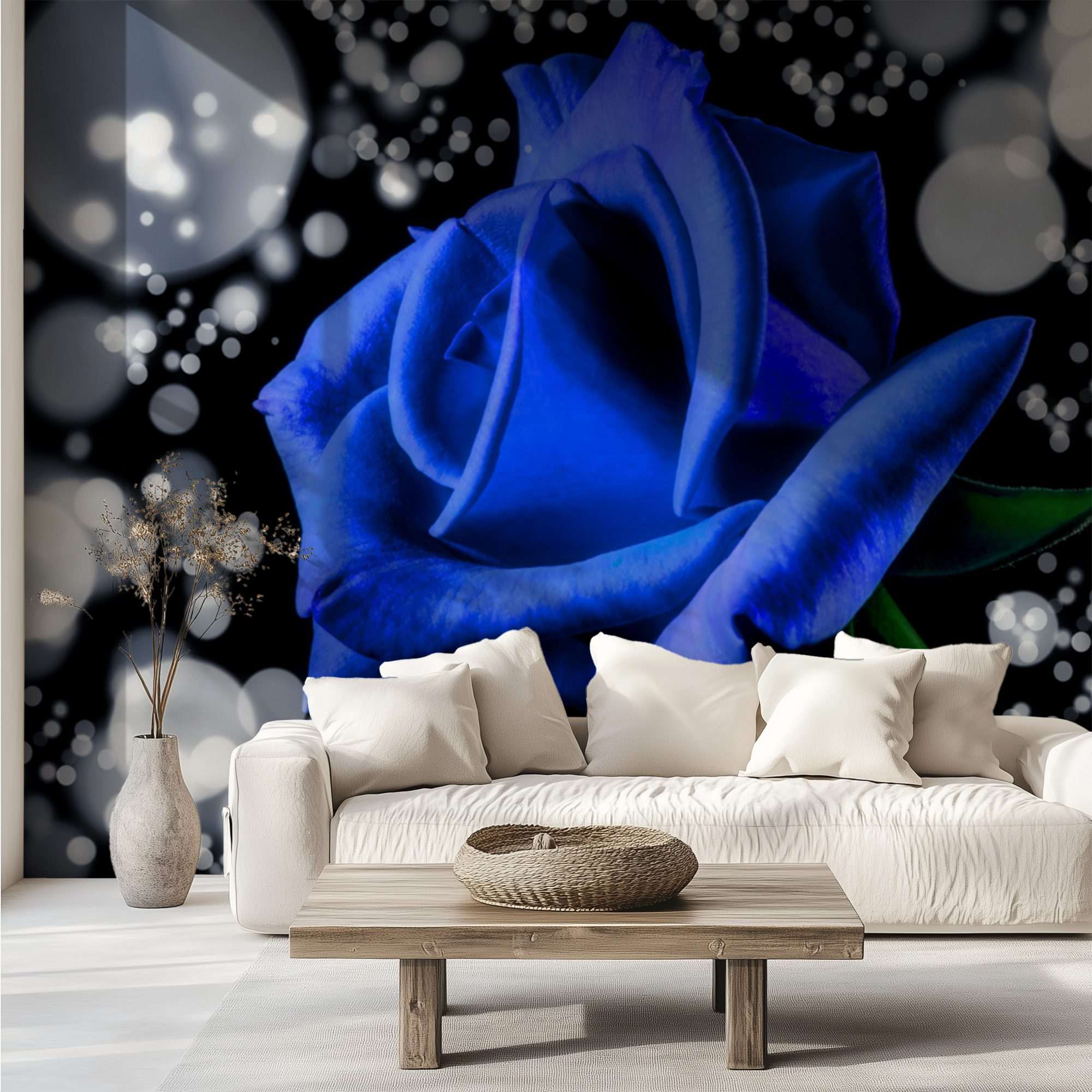 Kobaltblauwe Roos met Lichtpunten