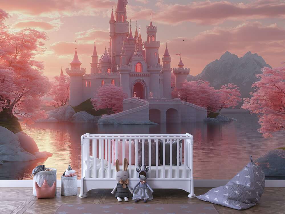Sprookjeskasteel aan water kinderkamer