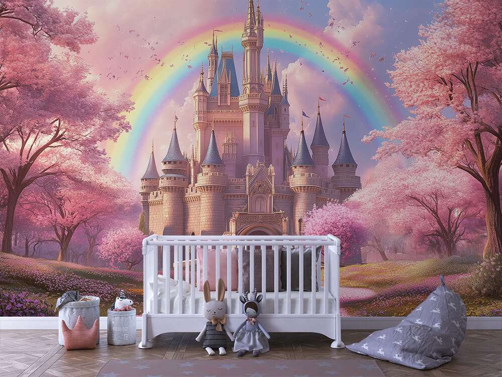 Sprookjeskasteel met regenboog kinderkamer