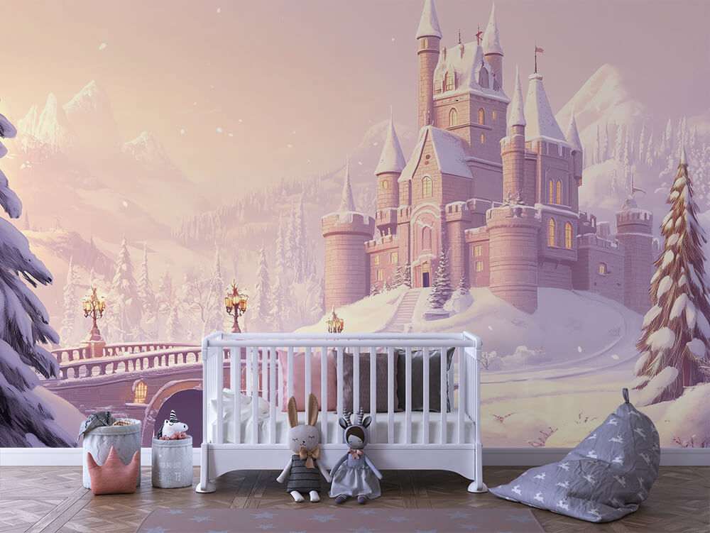 Sprookjeskasteel winterbrug kinderkamer