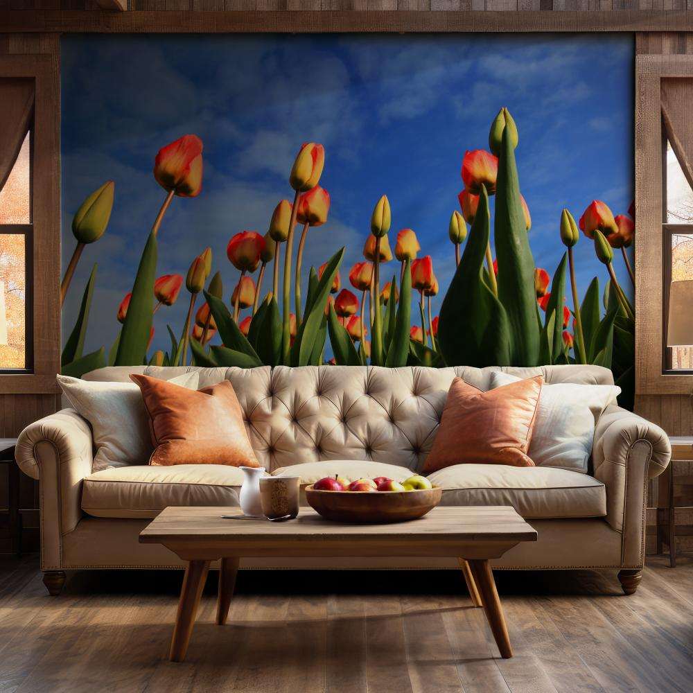 Tulpen tegen Blauwe Lucht