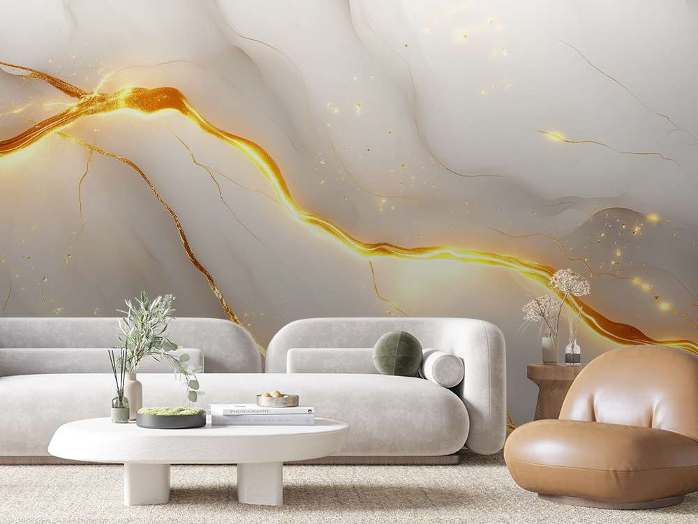 Wit marmer met gouden lijnen