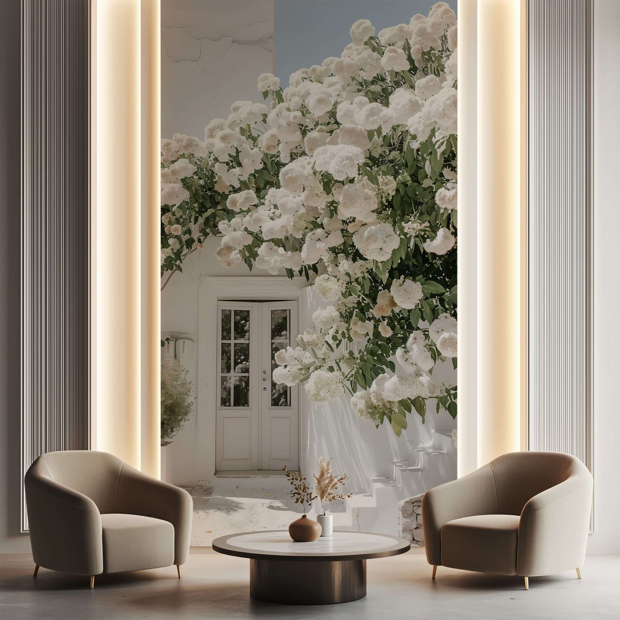 Witte Hyacinten bij Mediterrane Deur