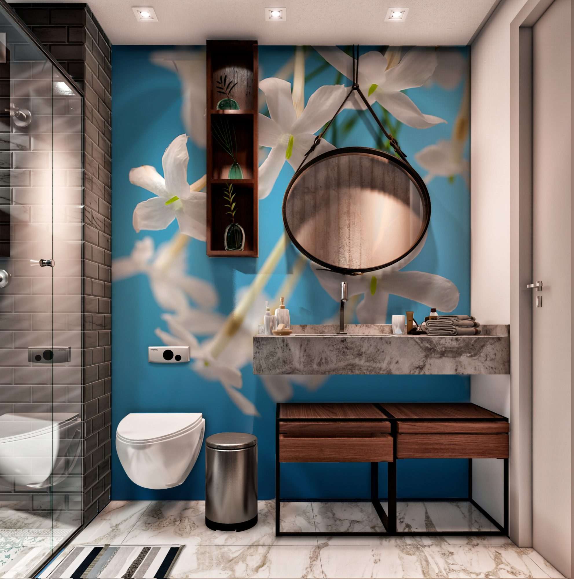 Witte Jasmijnbloemen tegen Blauwe Lucht