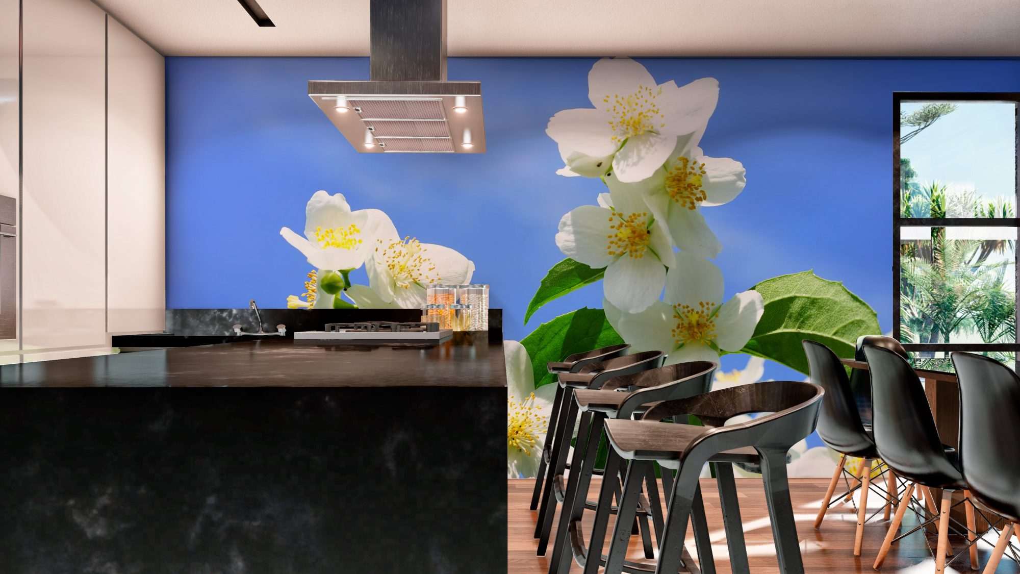 Witte Jasmijnbloemen tegen Heldere Lucht